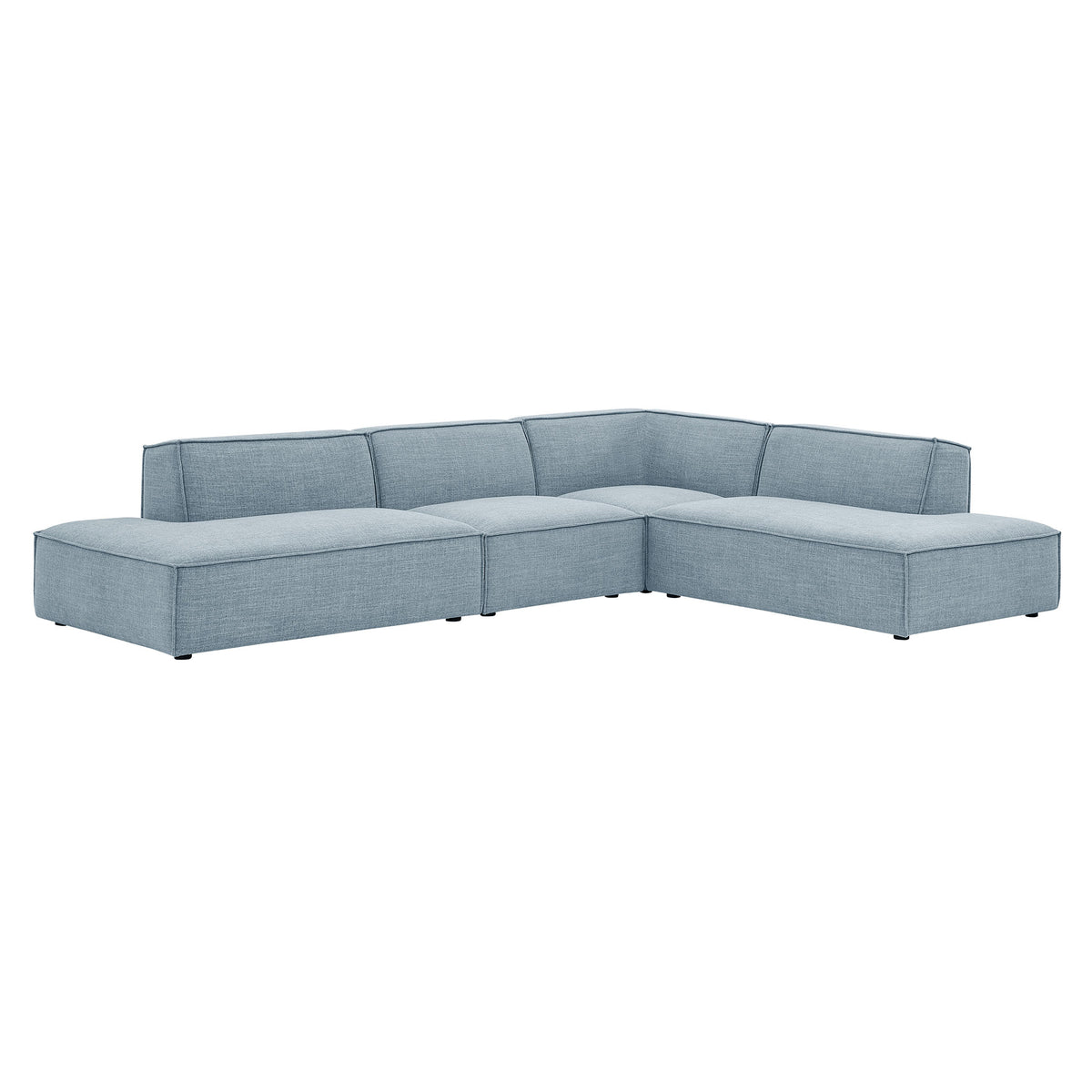 Restore 4-Piece Performance Fabric Upholstered Modular L-Shaped Armless Sectional Sofa by Modway