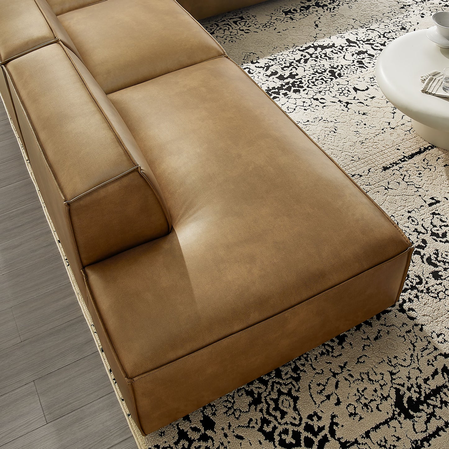 Restore 4-Piece Vegan Leather Modular L-Shaped Armless Sectional Sofa by Modway