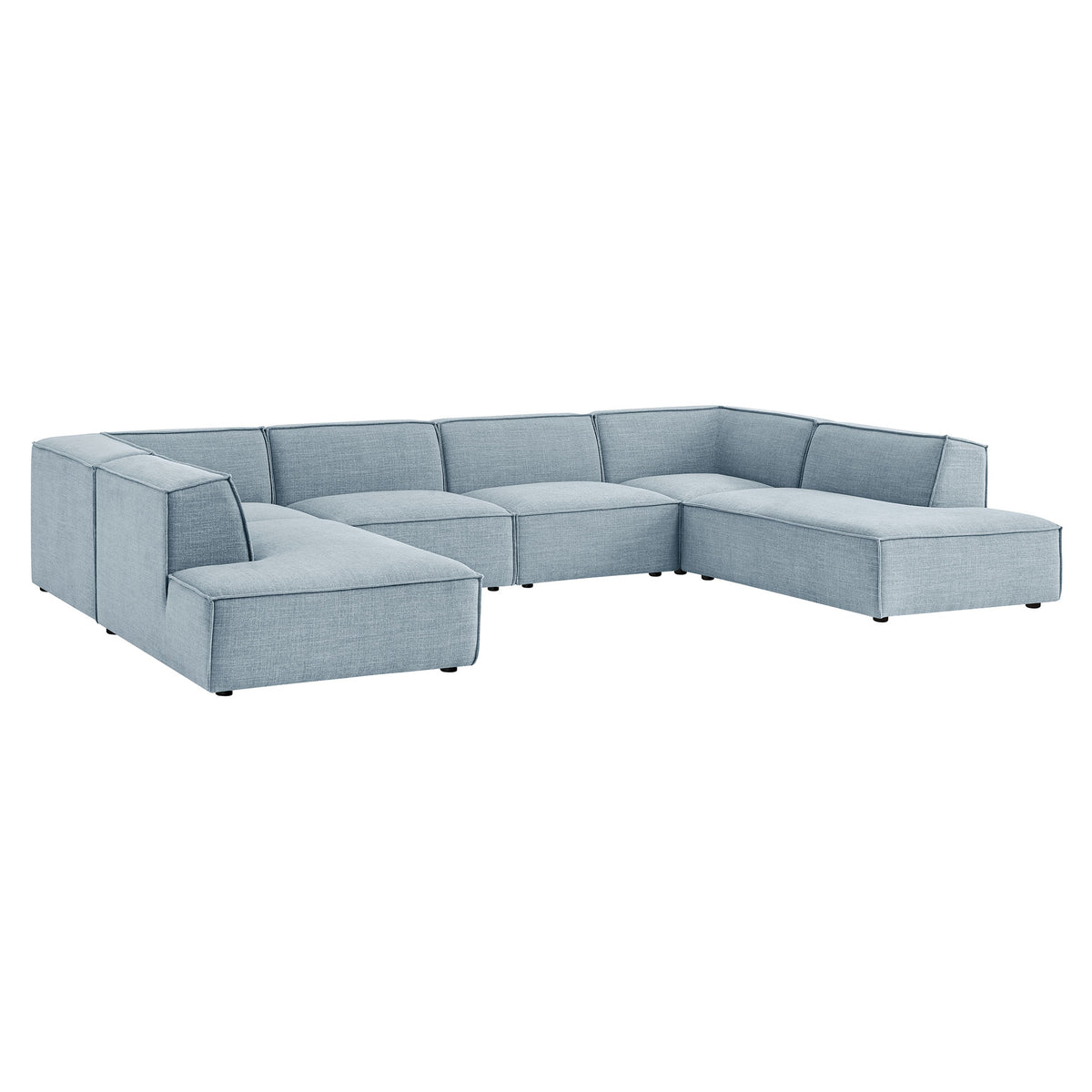 Restore 6-Piece Performance Fabric Upholstered U-Shaped Sectional Sofa by Modway
