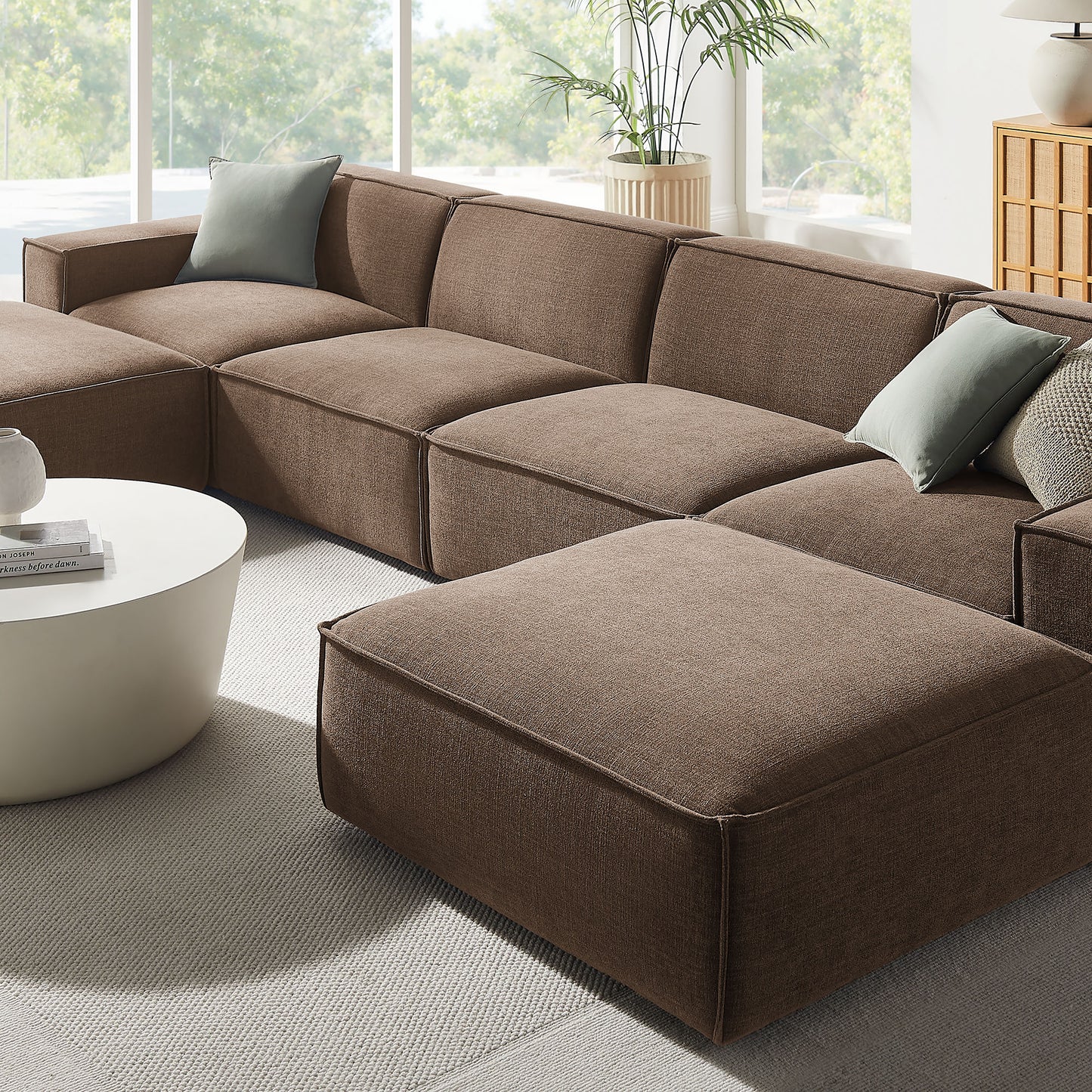 Restore 6-Piece Performance Fabric Upholstered Modular Sectional Sofa by Modway