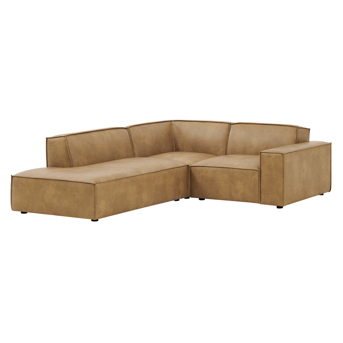 Restore 3-Piece Vegan Leather Modular L-Shaped Sectional Sofa by Modway