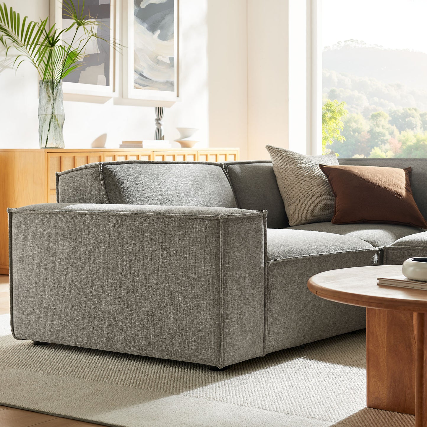 Restore 3-Piece Performance Fabric Upholstered Modular L-Shaped Sectional Sofa by Modway