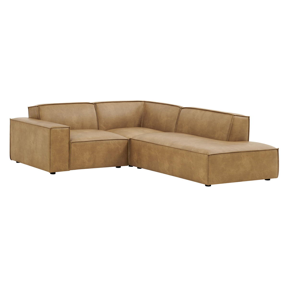 Restore 3-Piece Vegan Leather Modular L-Shaped Sectional Sofa by Modway