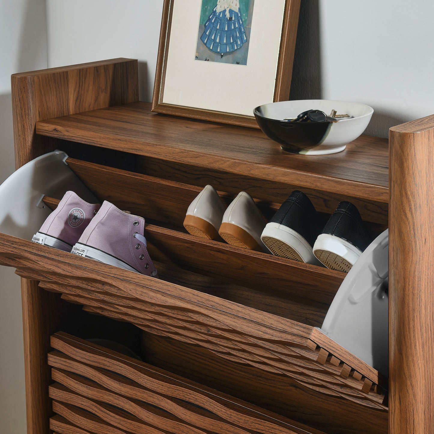 Emric Wave Shoe Cabinet by Modway EEI-7447-WAL