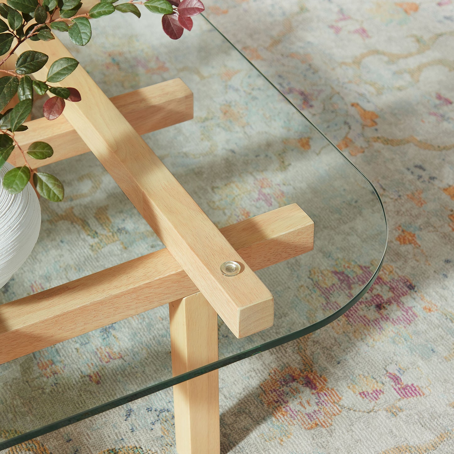 Isby 35 Inch Tempered Glass Coffee Table by Modway EEI-7468, Modern Design