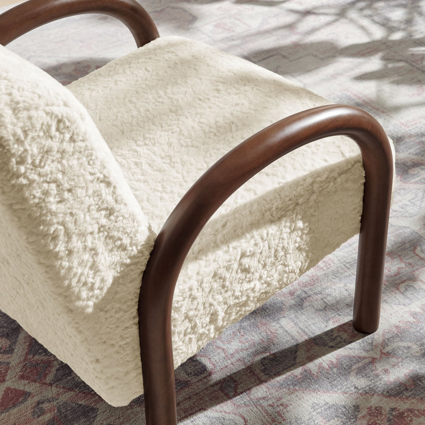 Lunet Faux Shearling Accent Armchair by Modway EEI-7489-ECR