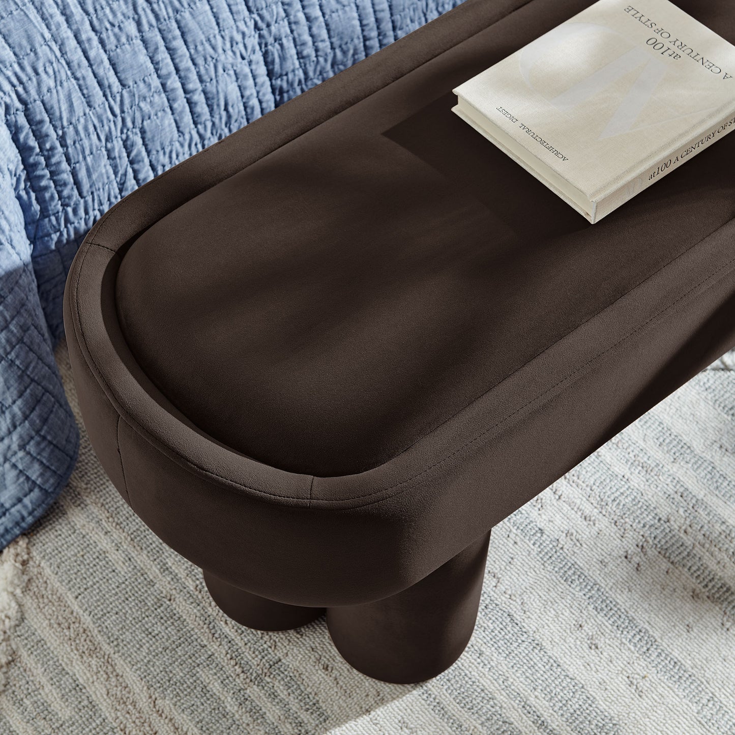 Mossi Oval Performance Velvet Accent Bench by Modway EEI-7492-CHB