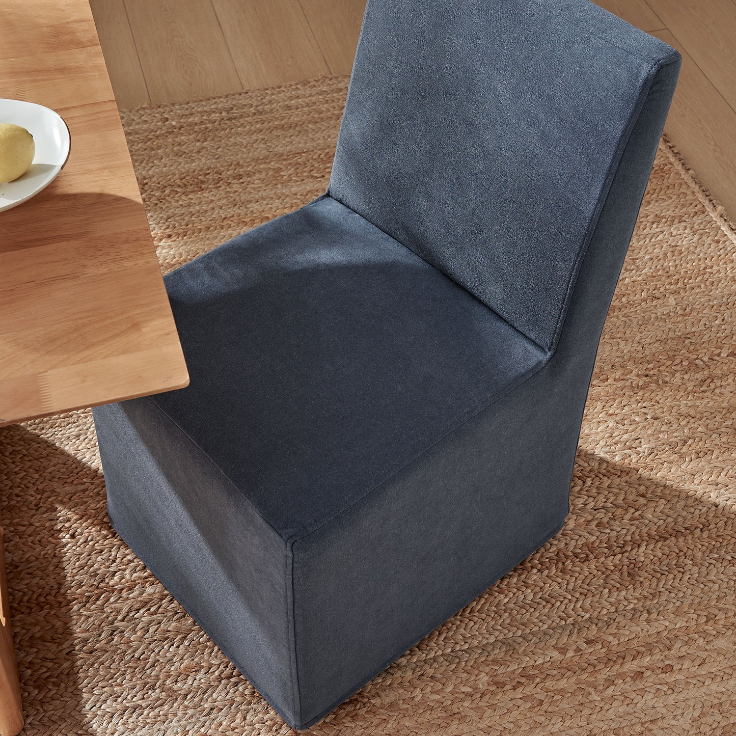 Tessera Upholstered Linen-Blend Slipcovered Dining Chair