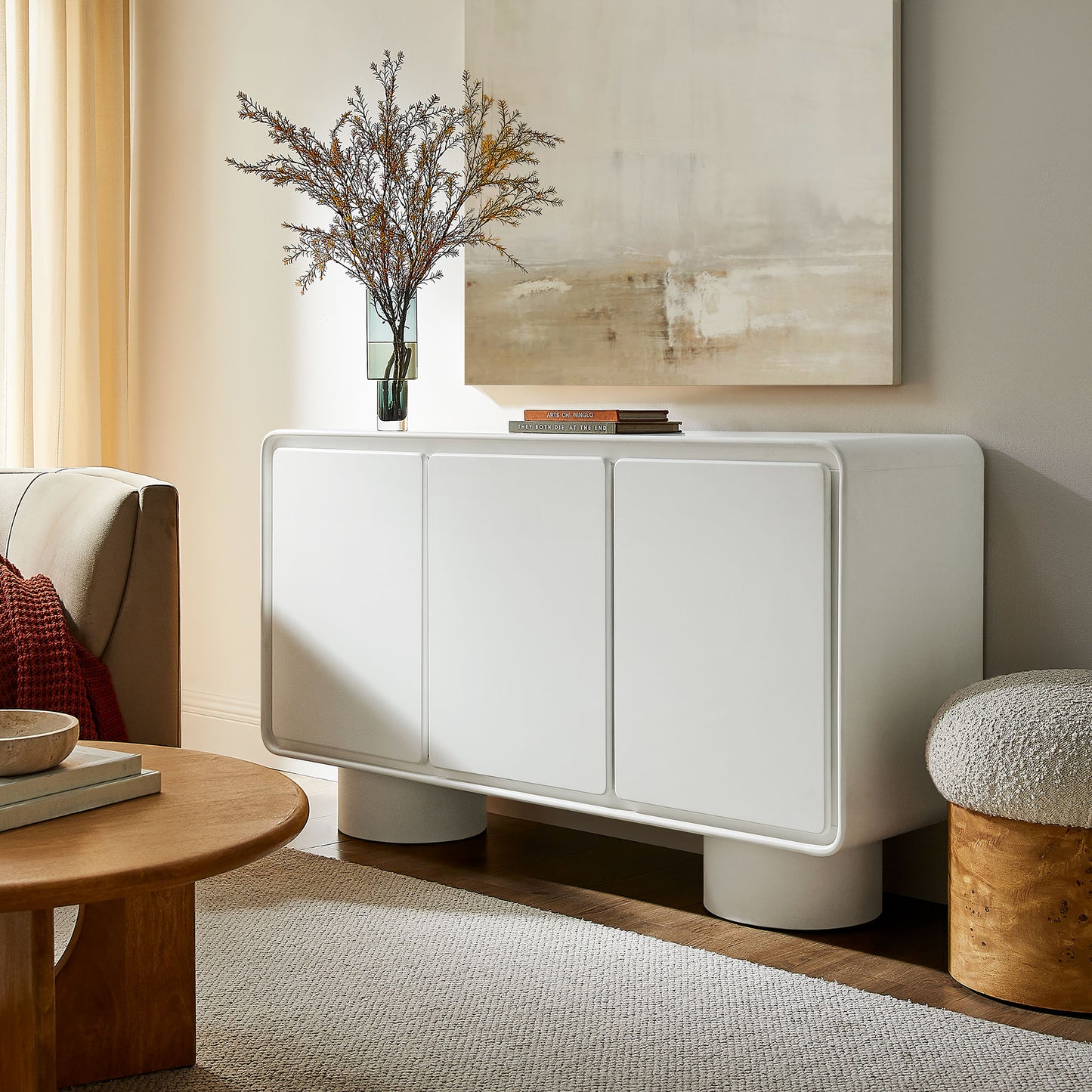 Lumo 3-Door Curved Wood Accent Cabinet by Modway