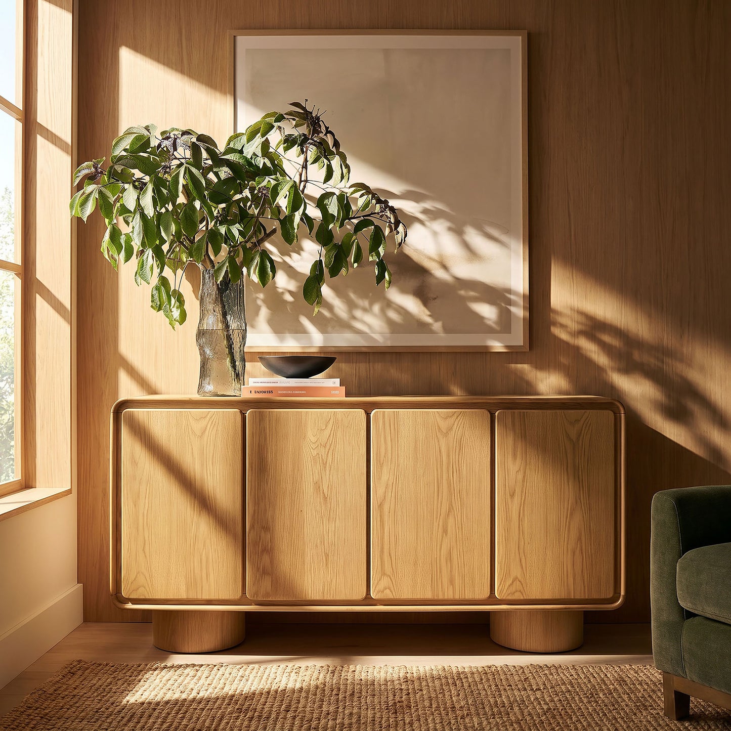 Lumo 4-Door Curved Wood Accent Cabinet by Modway