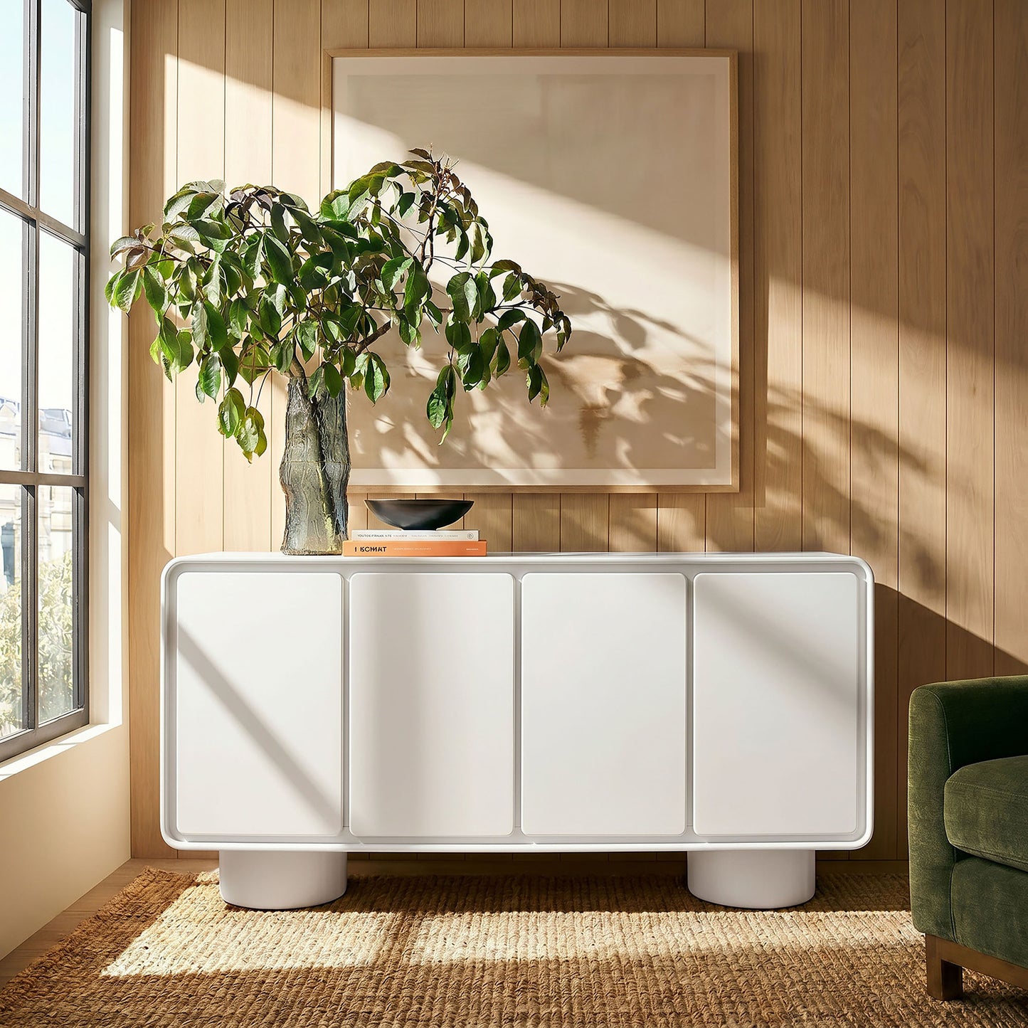 Lumo 4-Door Curved Wood Accent Cabinet by Modway