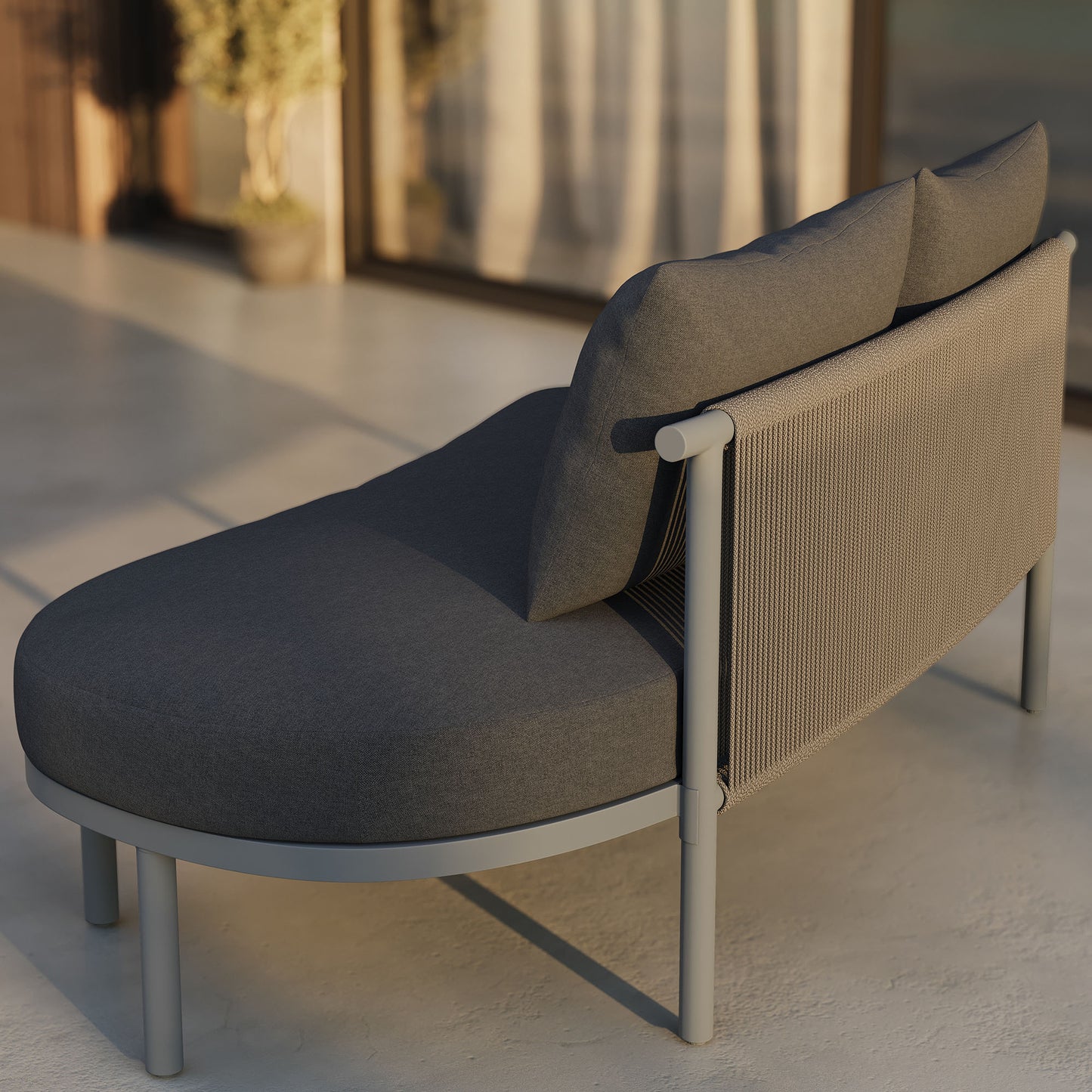 Porta Right-Arm Facing Outdoor Patio Aluminum Modular Piece by Modway
