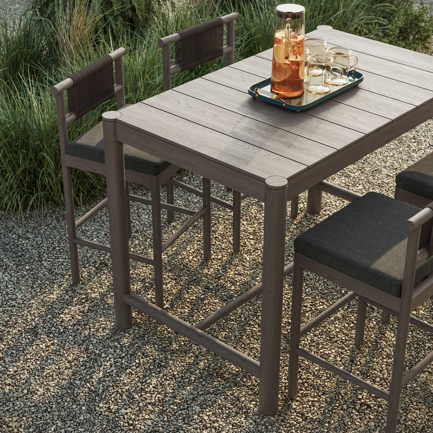 Eleni 5-Piece Outdoor Patio Teak Wood Bar Set by Modway