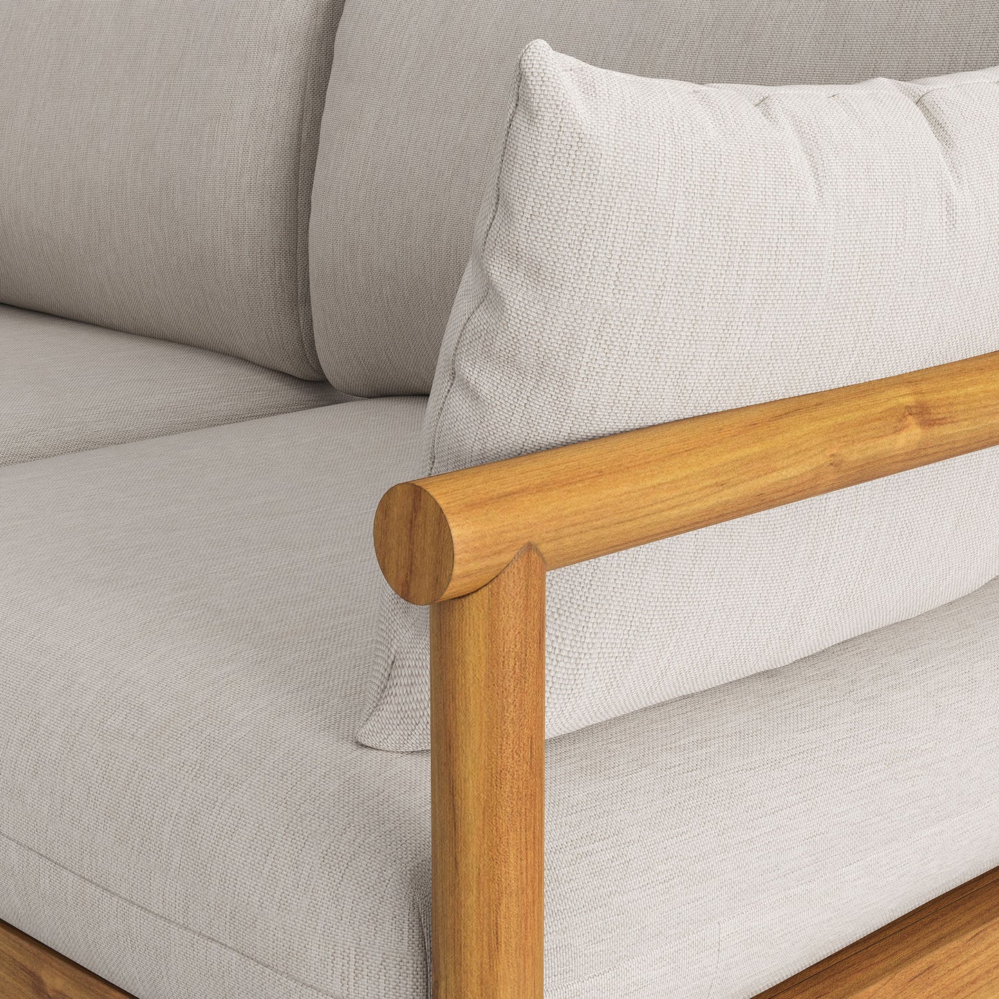 Eleni Outdoor Patio Teak Wood Loveseat by Modway