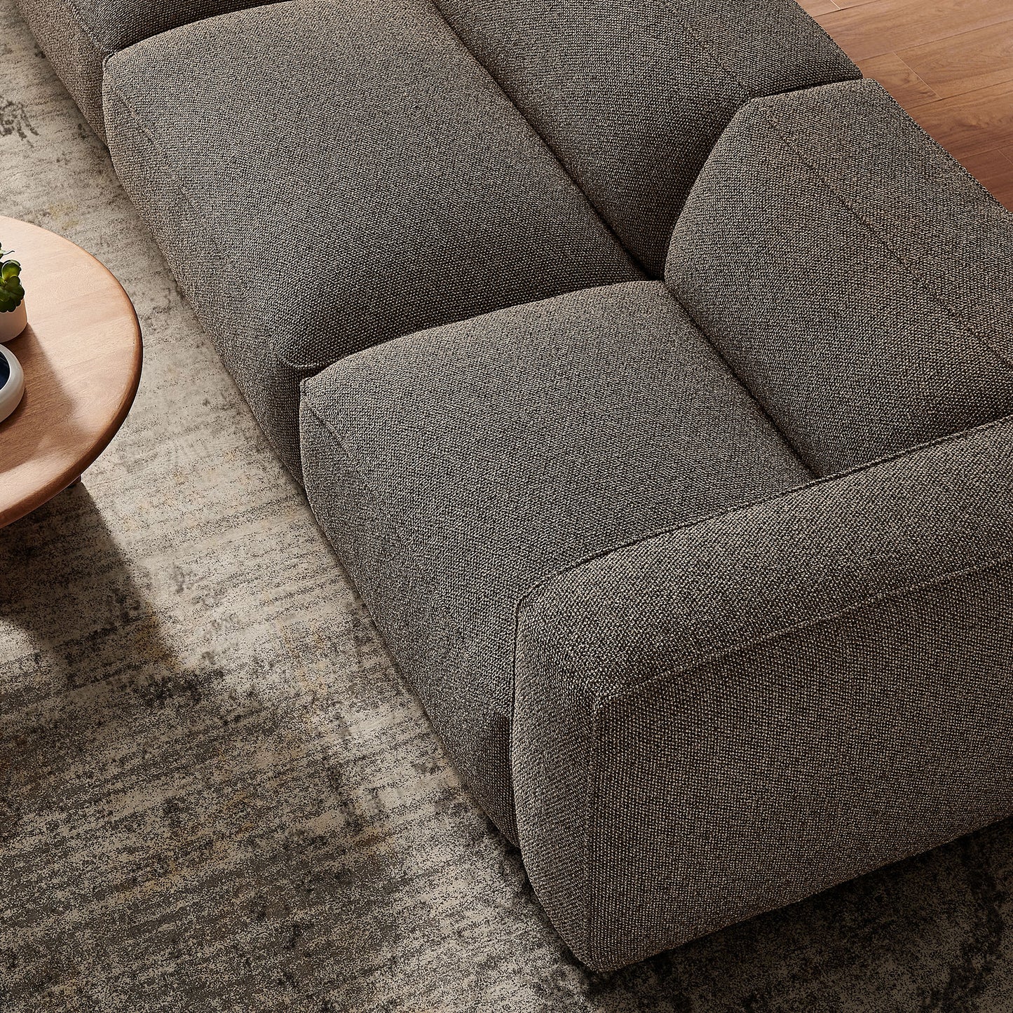 Auren 3 Piece Lattice Bouclé Upholstered Modular Sofa by Modway