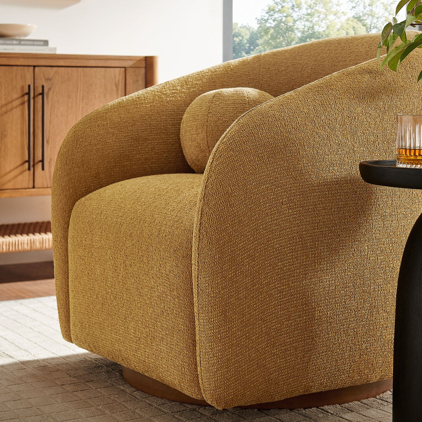 Holland Swivel Chenille Fabric Armchair by Modway