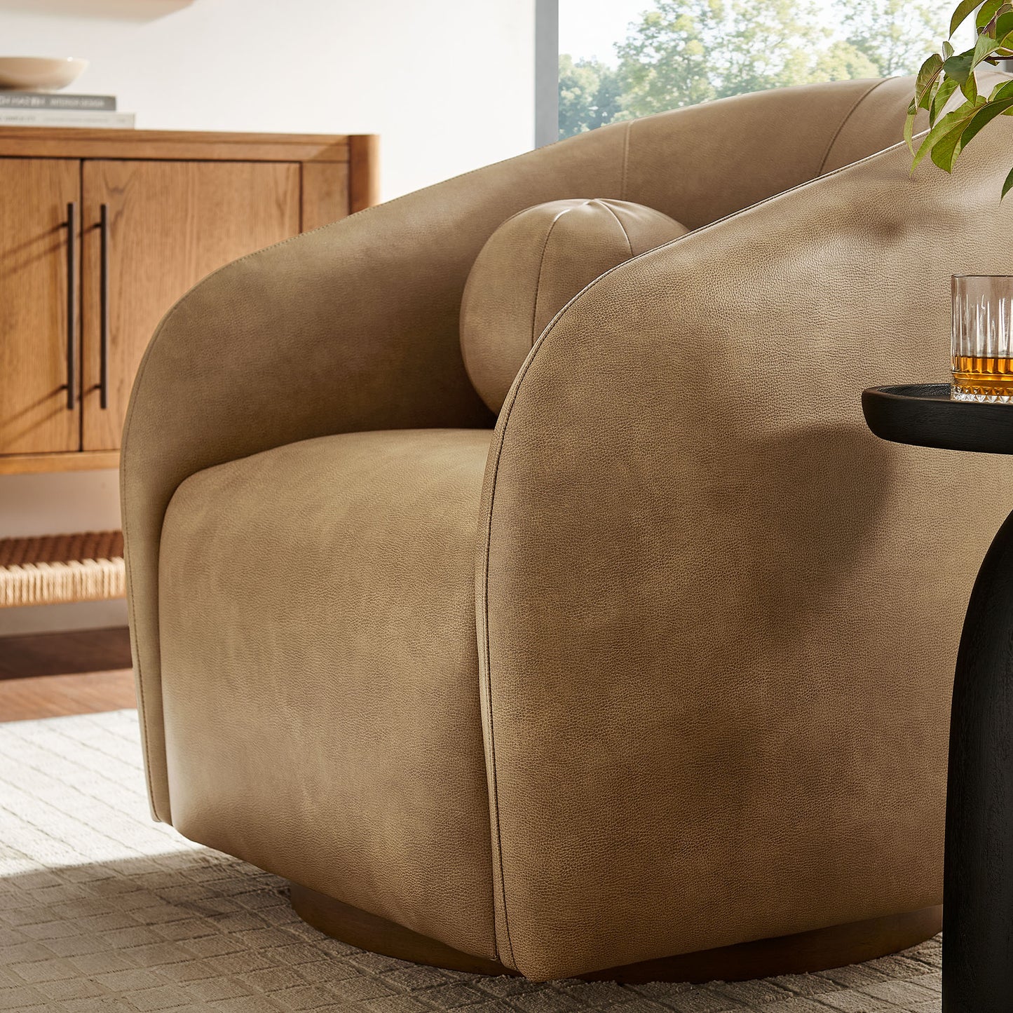 Holland Swivel Vegan Leather Armchair by Modway