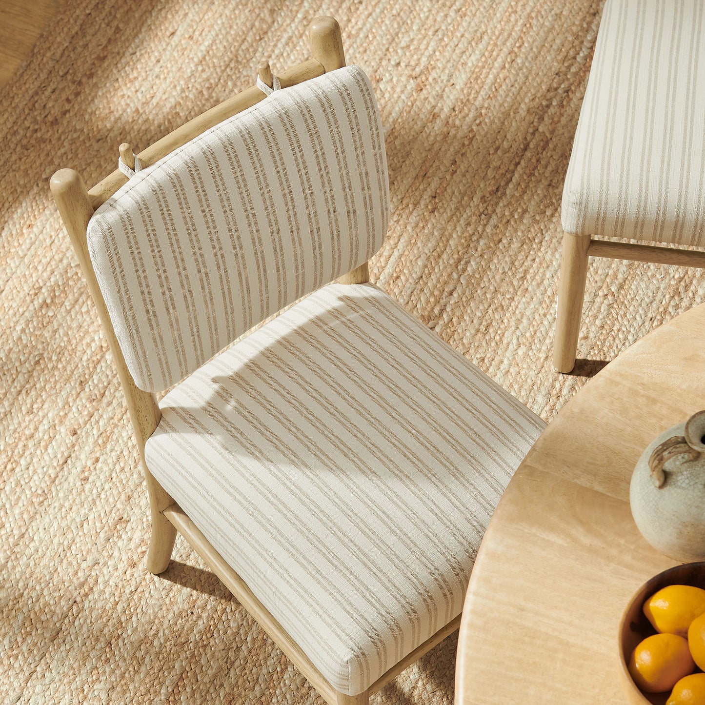 Mauden Striped Dining Side Chairs Set of 2 by Modway