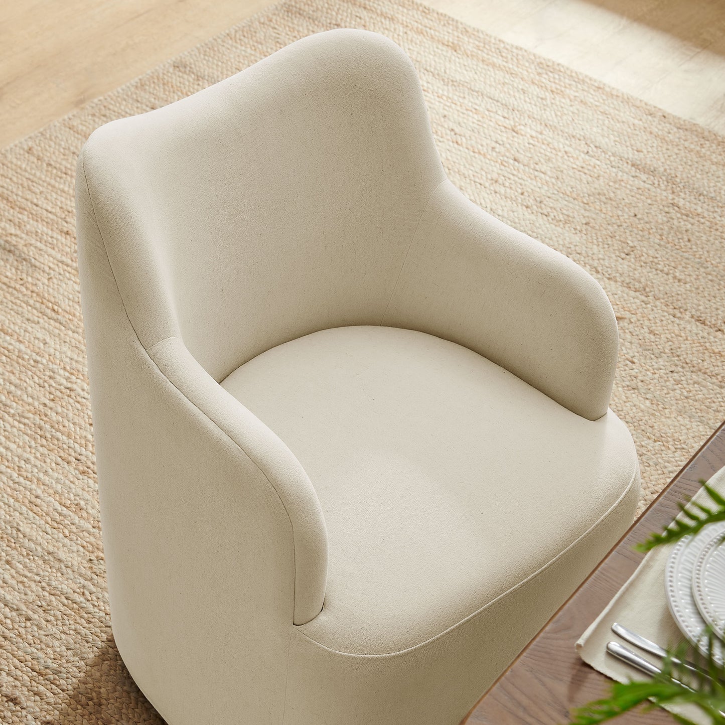 Cordelle Linen Blend Swivel Dining Chair by Modway