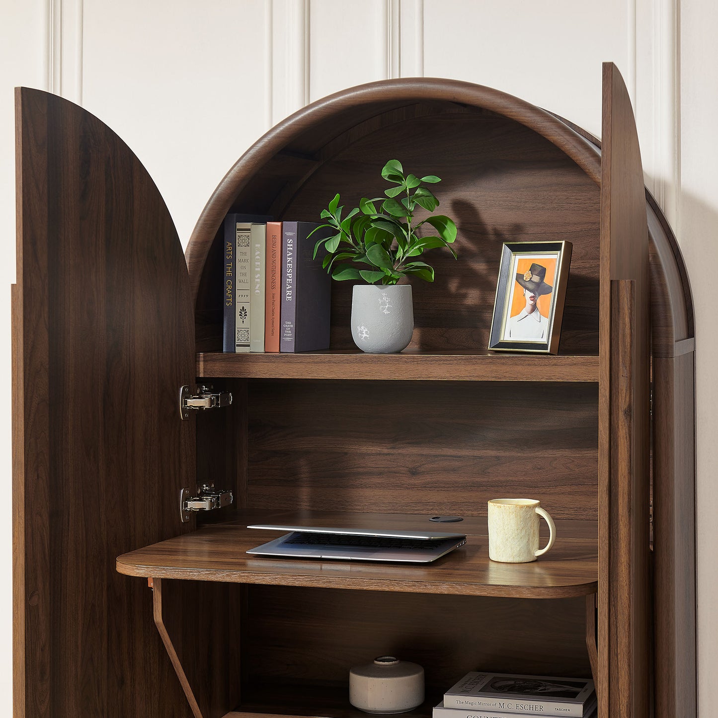 Bellamy Arched Fold-Out Desk Cabinet by Modway