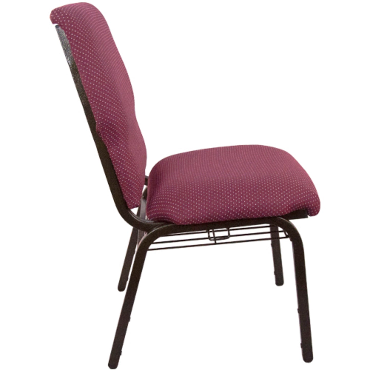 Advantage Burgundy Pattern Discount Church Chair - 21 in. Wide Burgundy Pattern Fabric/Gold Vein Frame