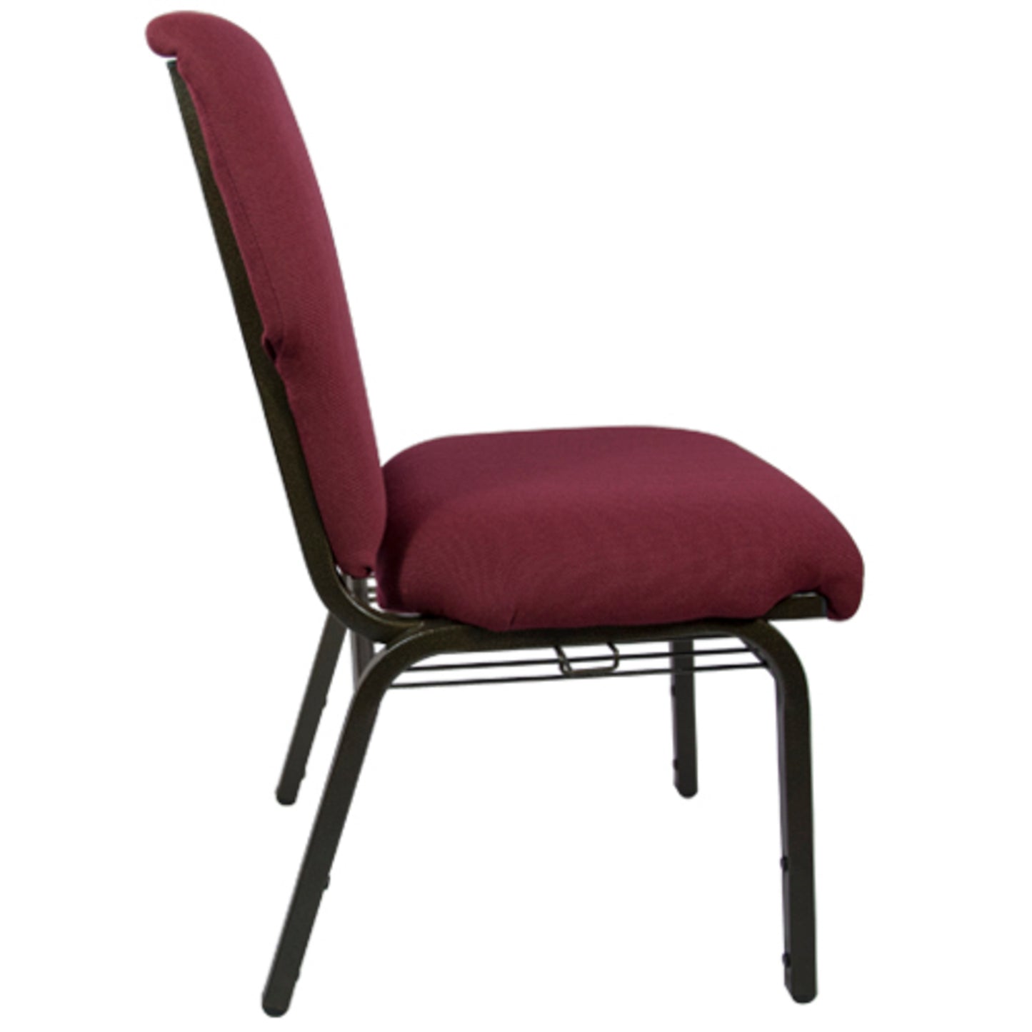 Advantage Maroon Discount Church Chair - 21 in. Wide Maroon Fabric/Gold Vein Frame