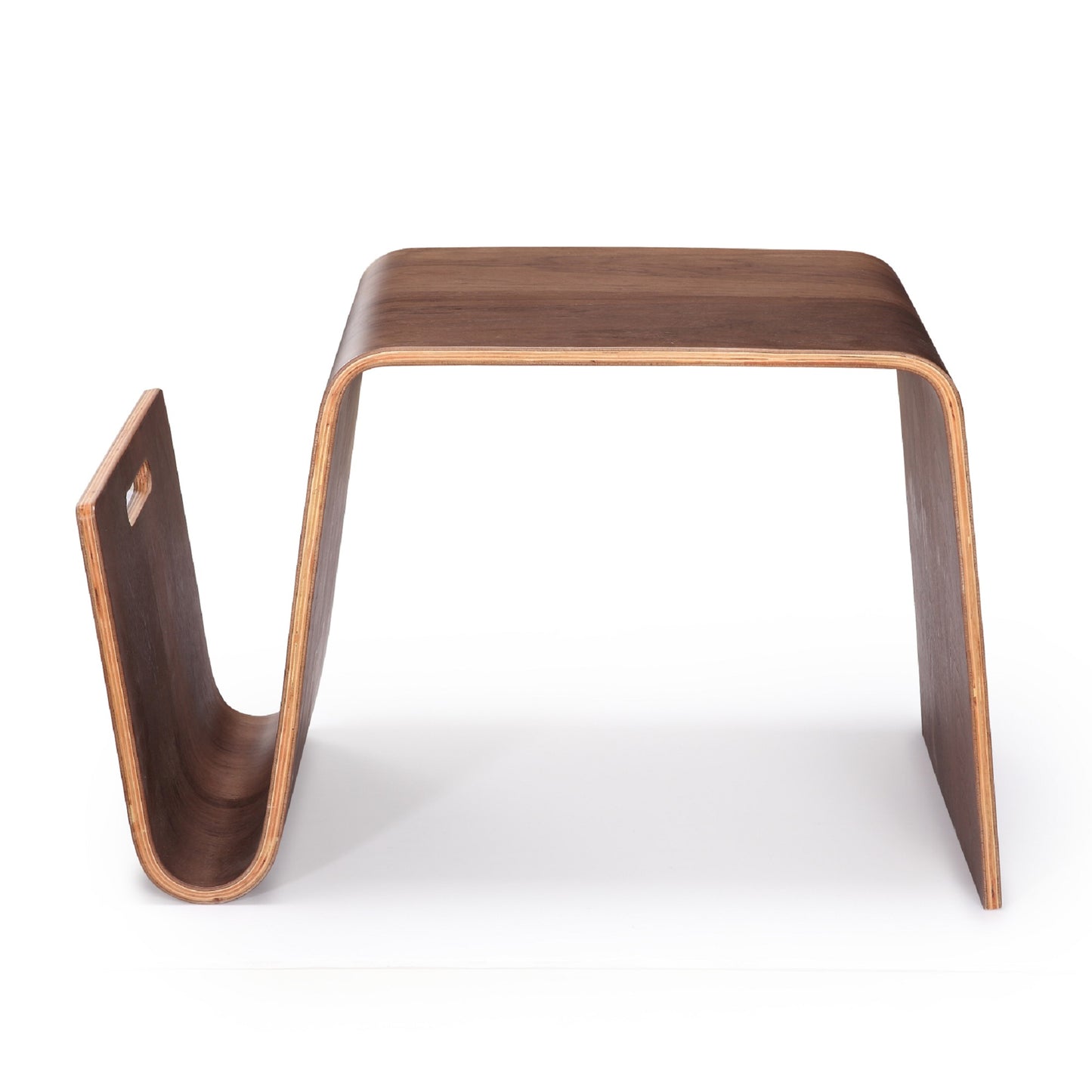 Manhattan Comfort Brookside 25.6 in. Walnut Rectangle Plywood and Ash Veneer End Table ET001-WA