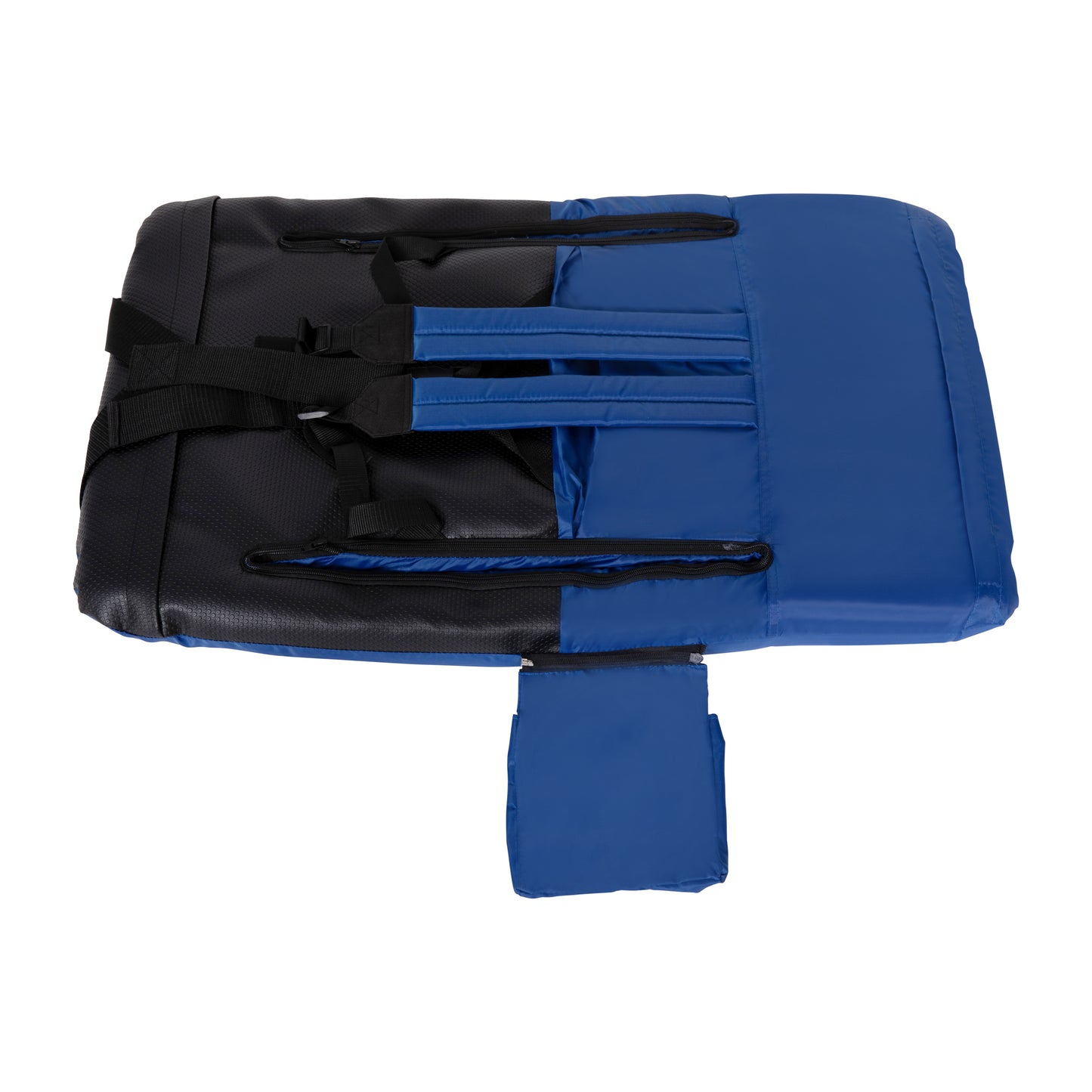 Malta Set of 2 Blue Portable Lightweight Reclining Stadium Chairs with Armrests, Padded Back & Seat - Storage Pockets & Backpack Straps Blue