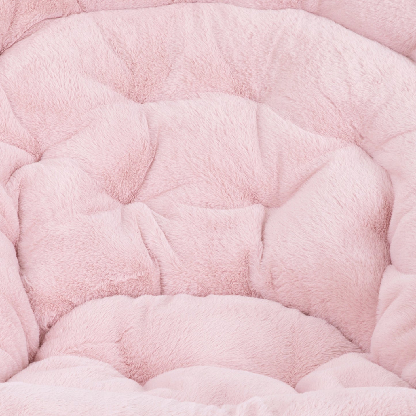Gwen 38" Oversize Portable Faux Fur Folding Saucer Moon Chair for Dorm and Bedroom, Blush Faux Fur/Soft Gold Frame Blush Faux Fur/Soft Gold Frame