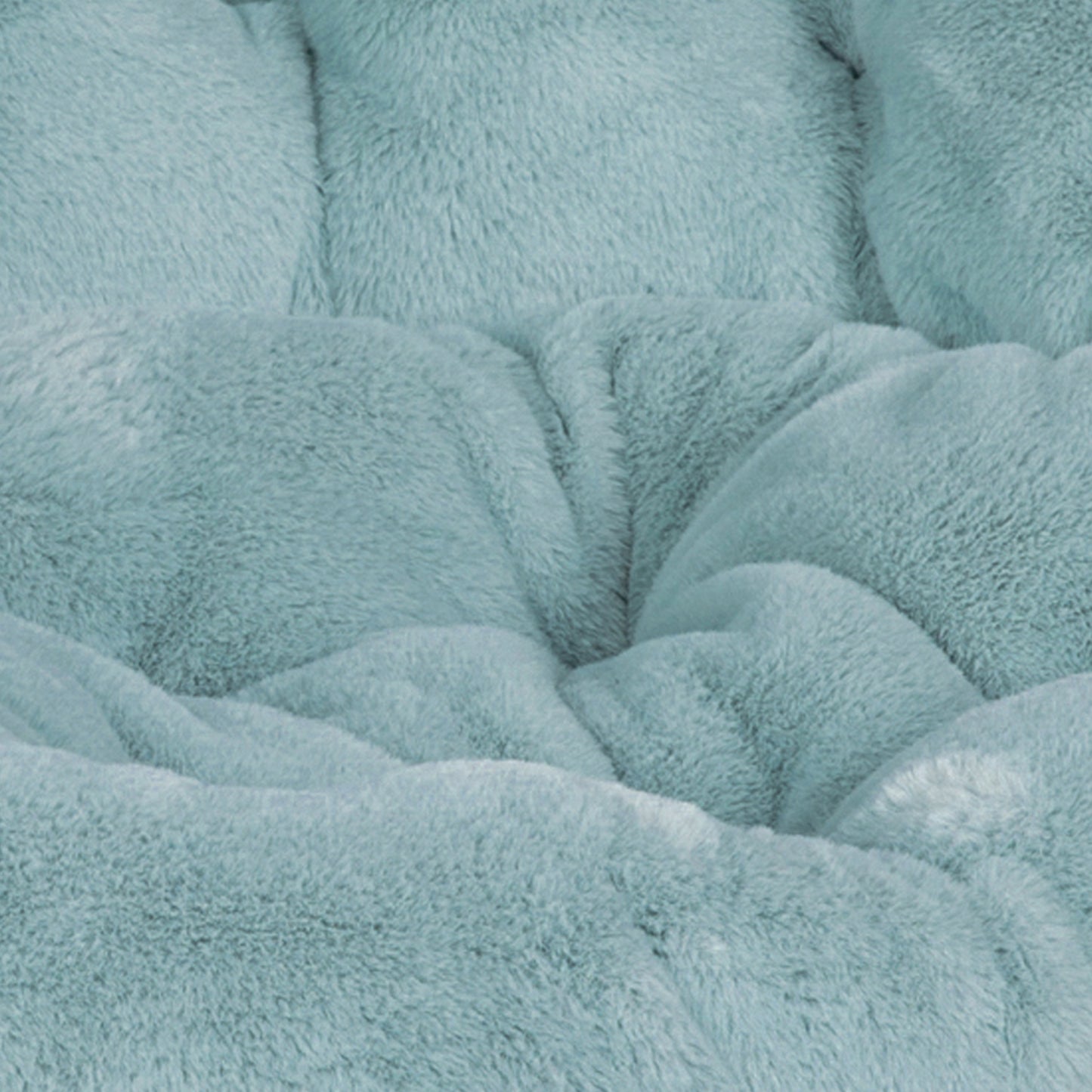 Gwen 38" Oversize Portable Faux Fur Folding Saucer Moon Chair for Dorm and Bedroom, Dusty Aqua Faux Fur/Soft Gold Frame Dusty Aqua Faux Fur/Soft Gold Frame