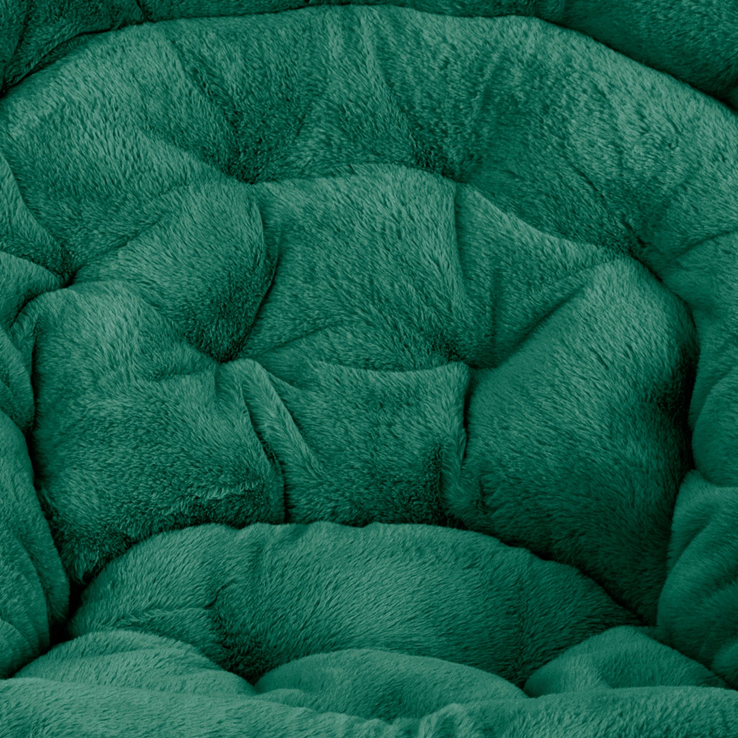 Gwen 38" Oversize Portable Faux Fur Folding Saucer Moon Chair for Dorm and Bedroom, Emerald Faux Fur/Soft Gold Frame Emerald Fabric/ Soft Gold Frame FV-FMC-025-EMRLD-SGD-GG