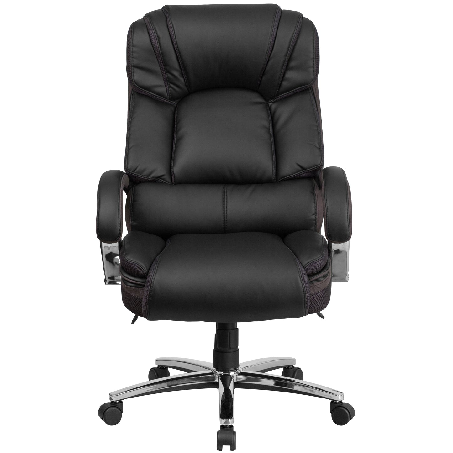 HERCULES Series Big & Tall 500 lb. Rated Black LeatherSoft Executive Swivel Ergonomic Office Chair with Chrome Base and Arms Black