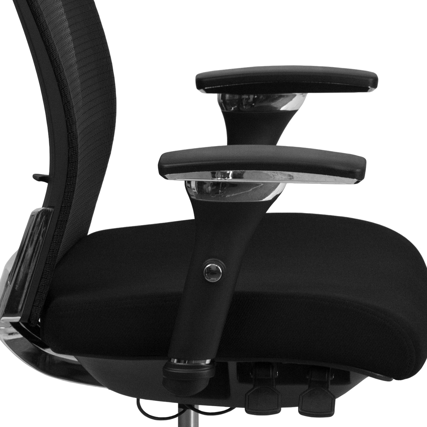 HERCULES Series 24/7 Intensive Use 300 lb. Rated Black Mesh Multifunction Ergonomic Office Chair with Seat Slider Black Mesh & Fabric