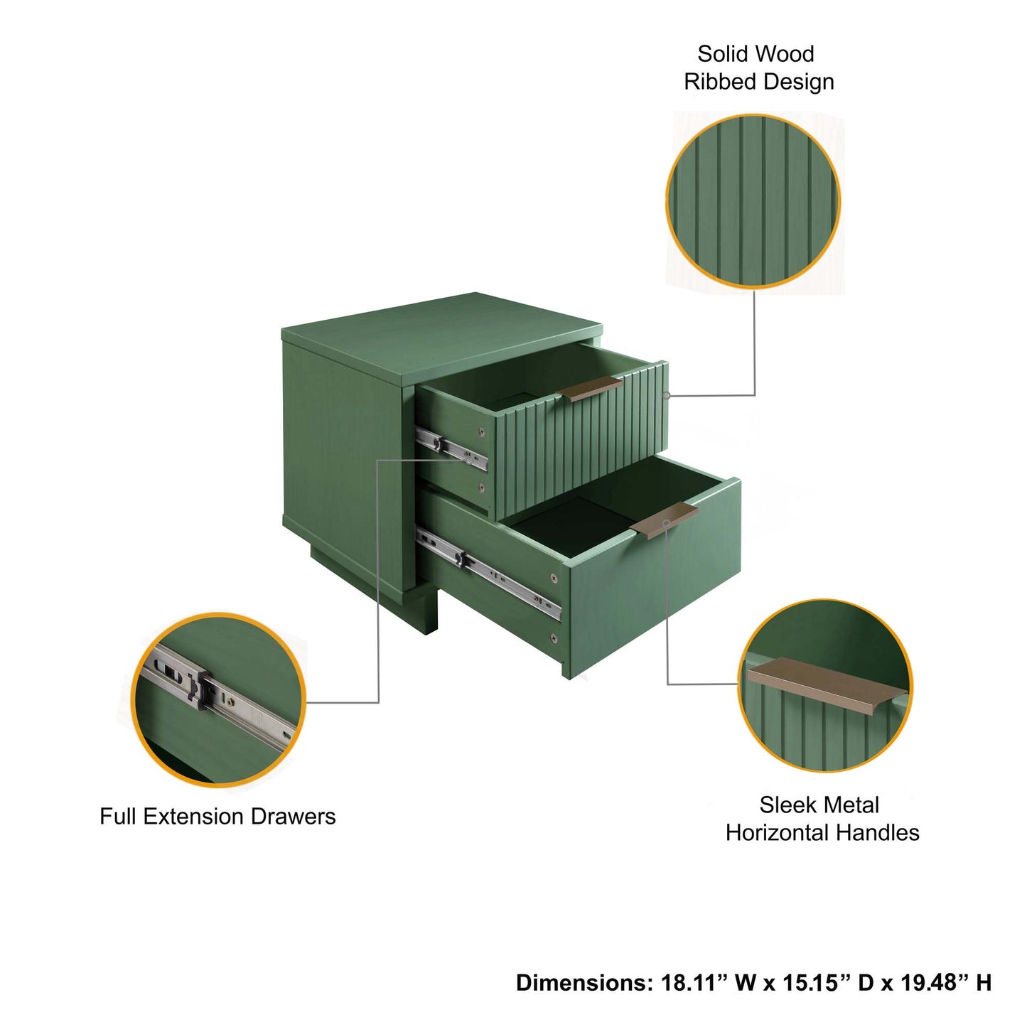 Granville Modern 2-Piece Dresser Set in Sage Green GRAN043