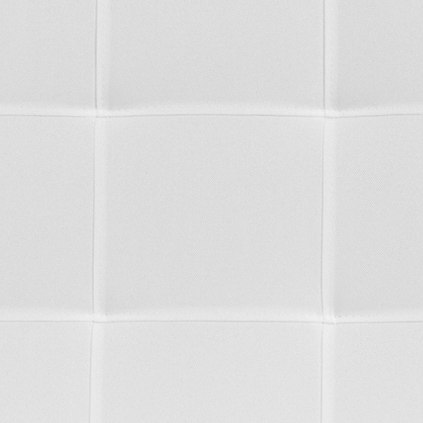Bedford Tufted Upholstered King Size Headboard in White Fabric White
