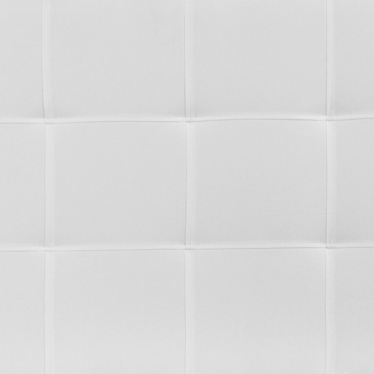 Bedford Tufted Upholstered Queen Size Headboard in White Fabric White