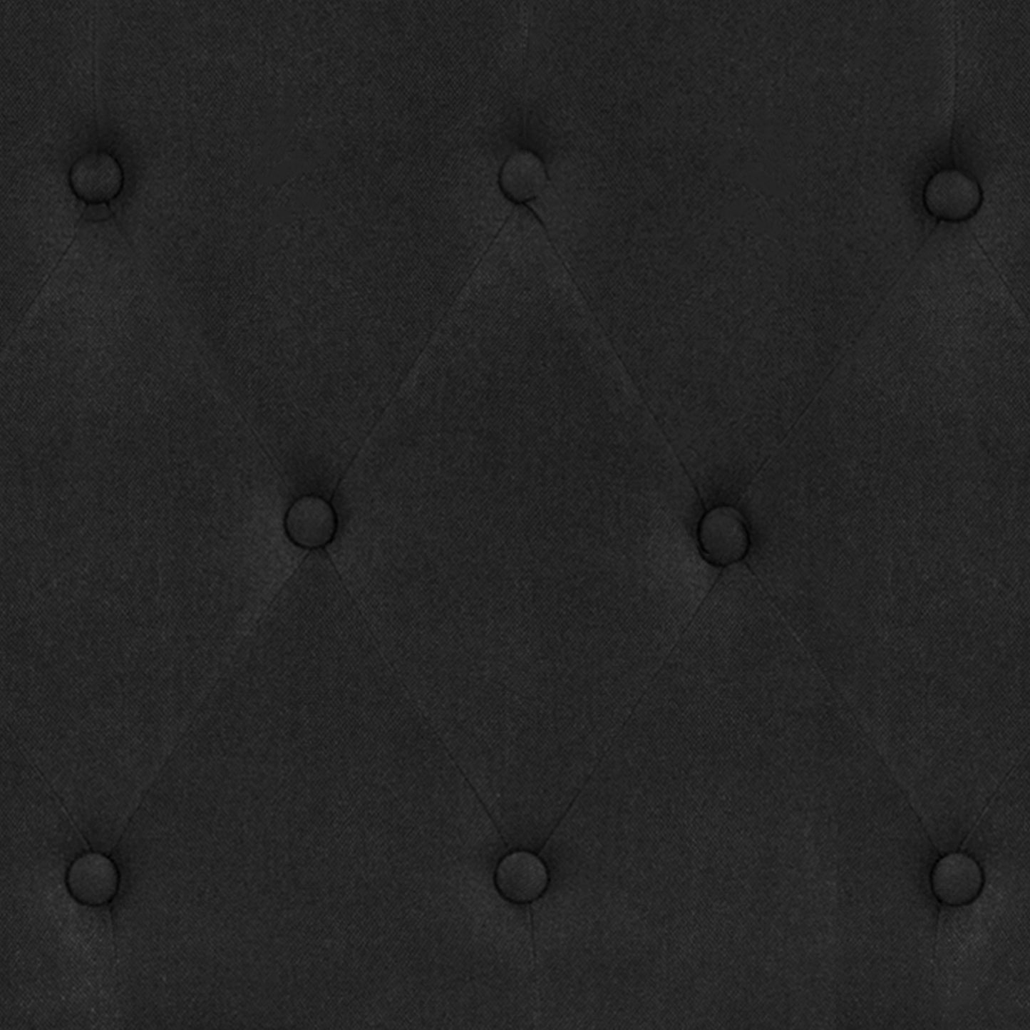 Cambridge Tufted Upholstered King Size Headboard in Black Fabric Black