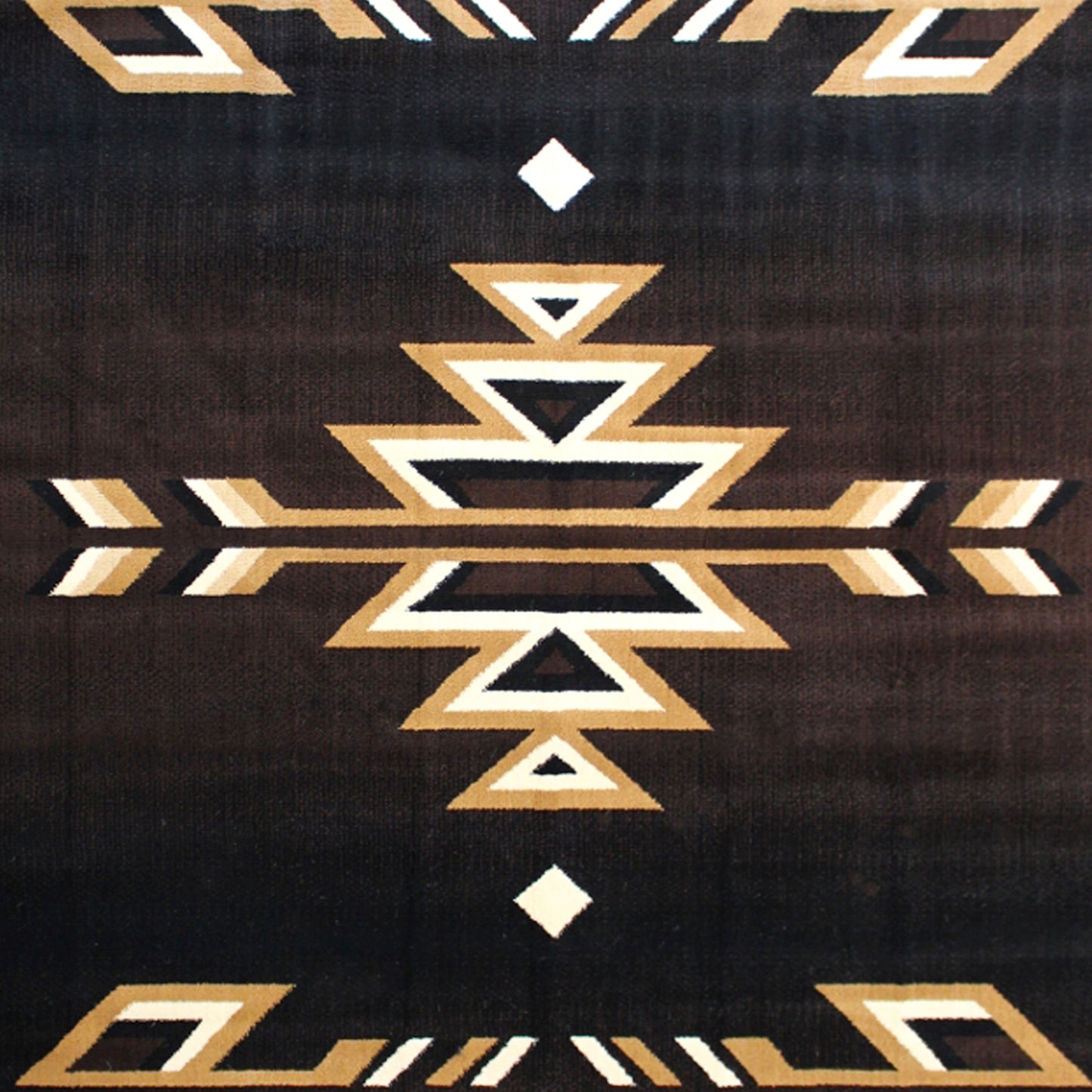 Amado Collection Southwestern 5' x 7' Brown Area Rug - Olefin Accent Rug with Jute Backing - Living Room, Bedroom, Entryway Brown
