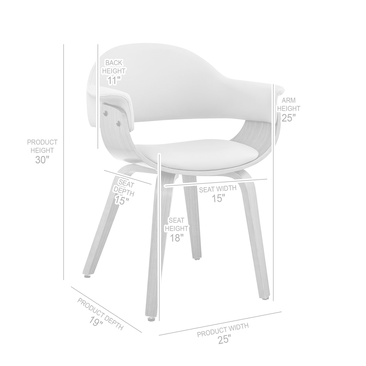 Adalyn Black Faux Leather and Walnut Wood Dining Room Accent Chair