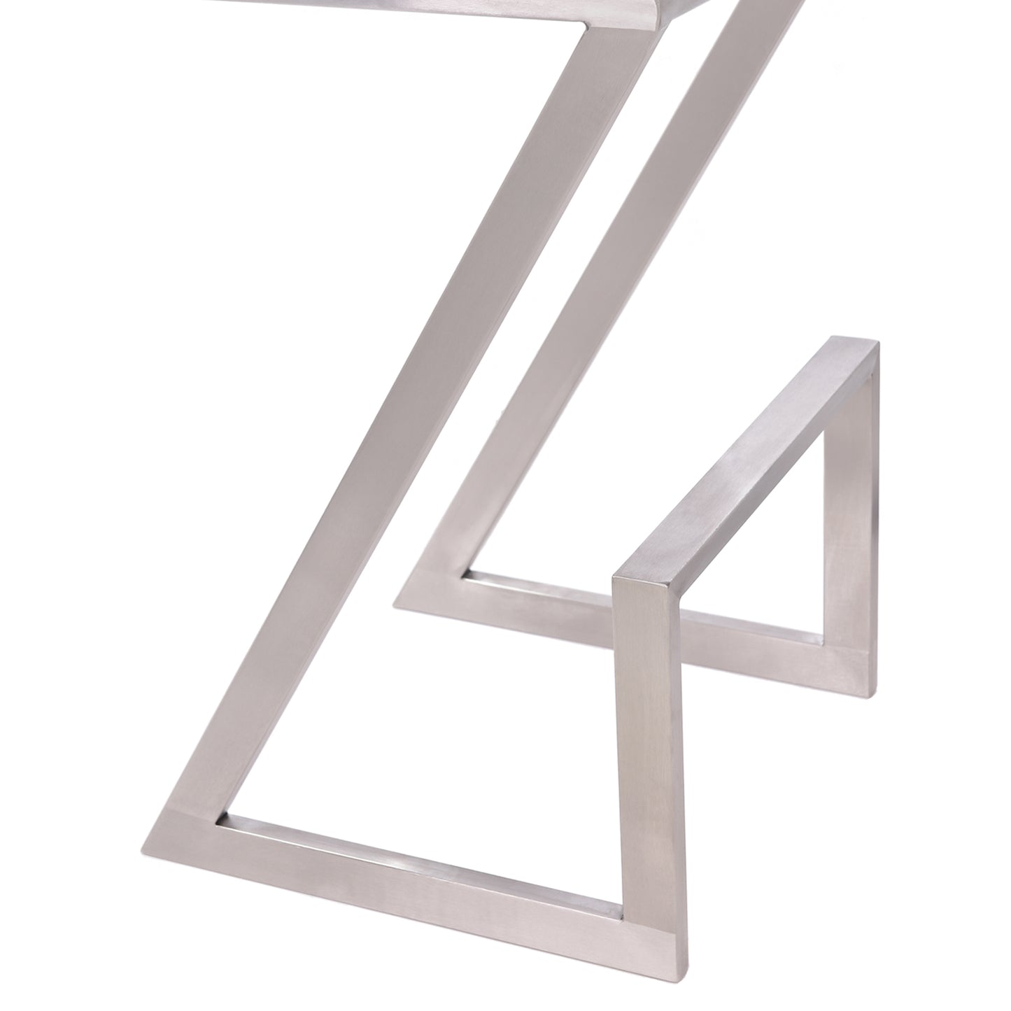 Atlantis 26" Counter Height Backless Faux Leather and Brushed Stainless Steel Bar Stool
