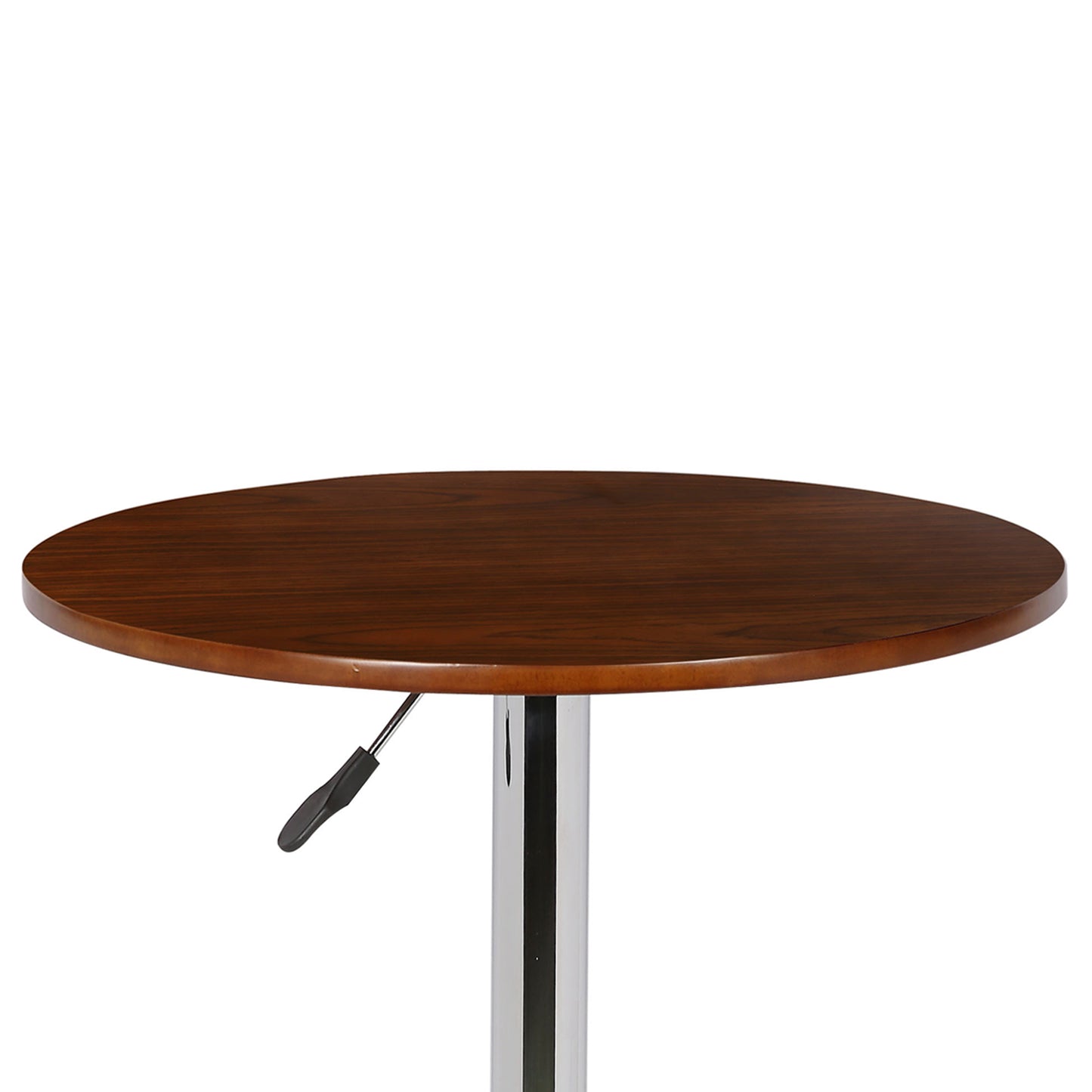 Bentley Adjustable Pub Table in Walnut Wood and Chrome finish