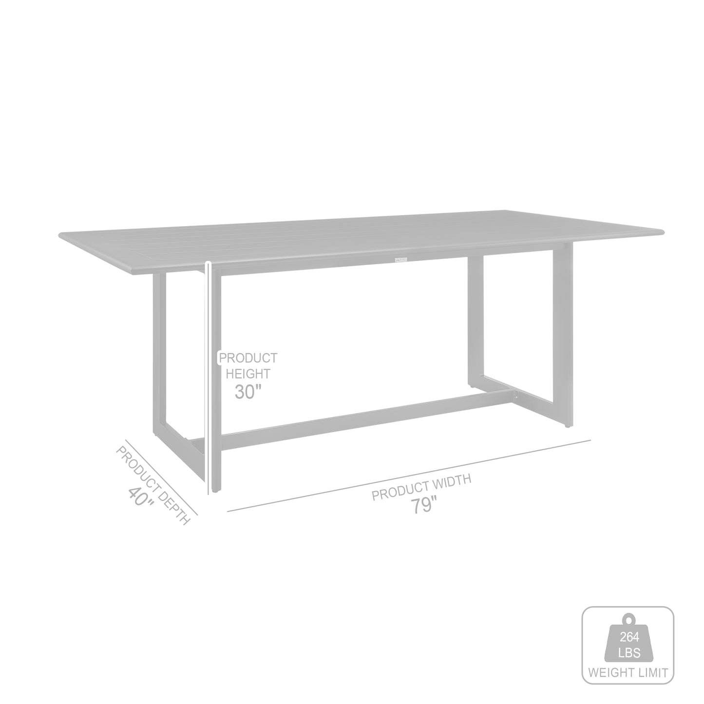 Cayman Outdoor Patio 5-Piece Dining Table Set in Aluminum with Gray Cushions