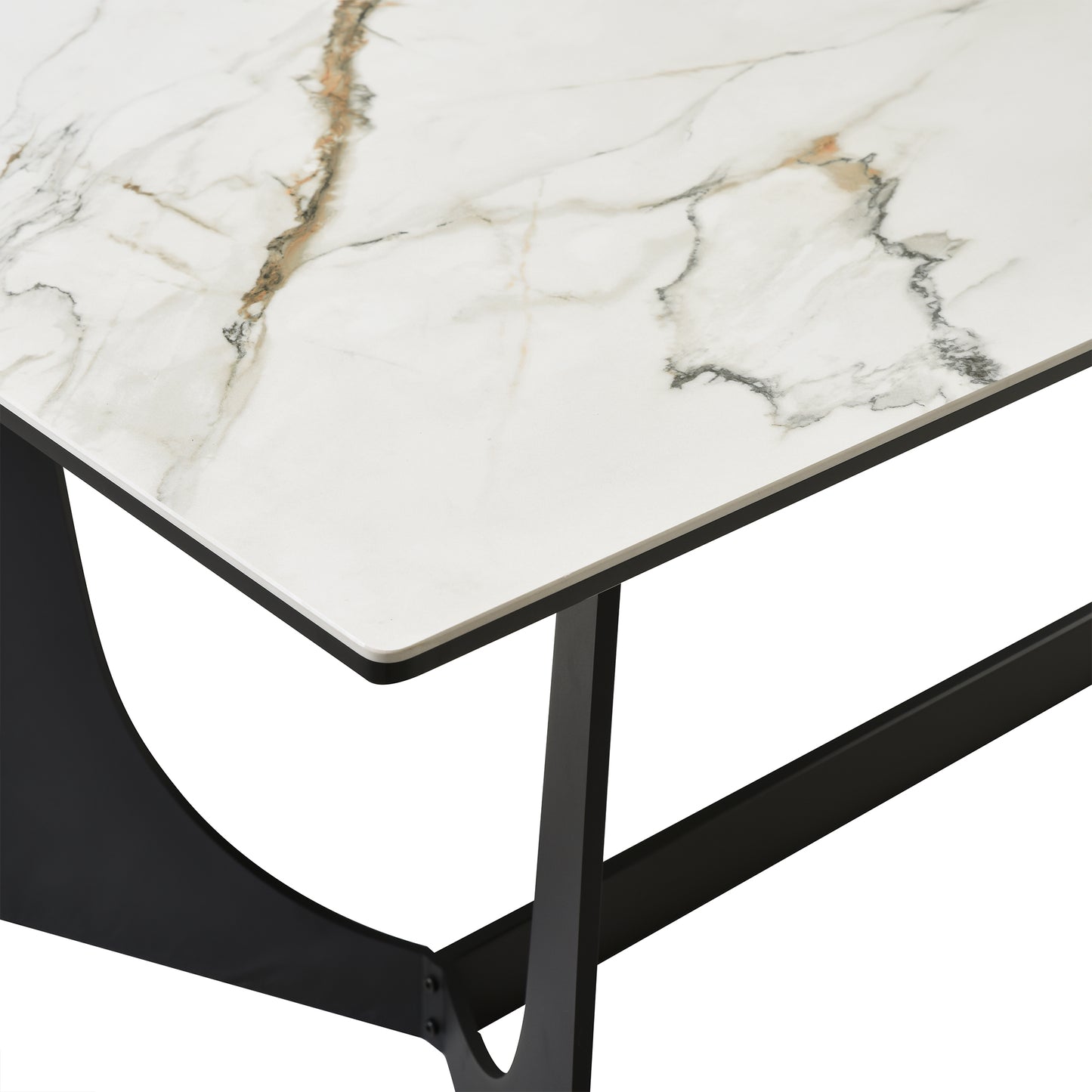 Esme Dining Table in Stone and Metal
