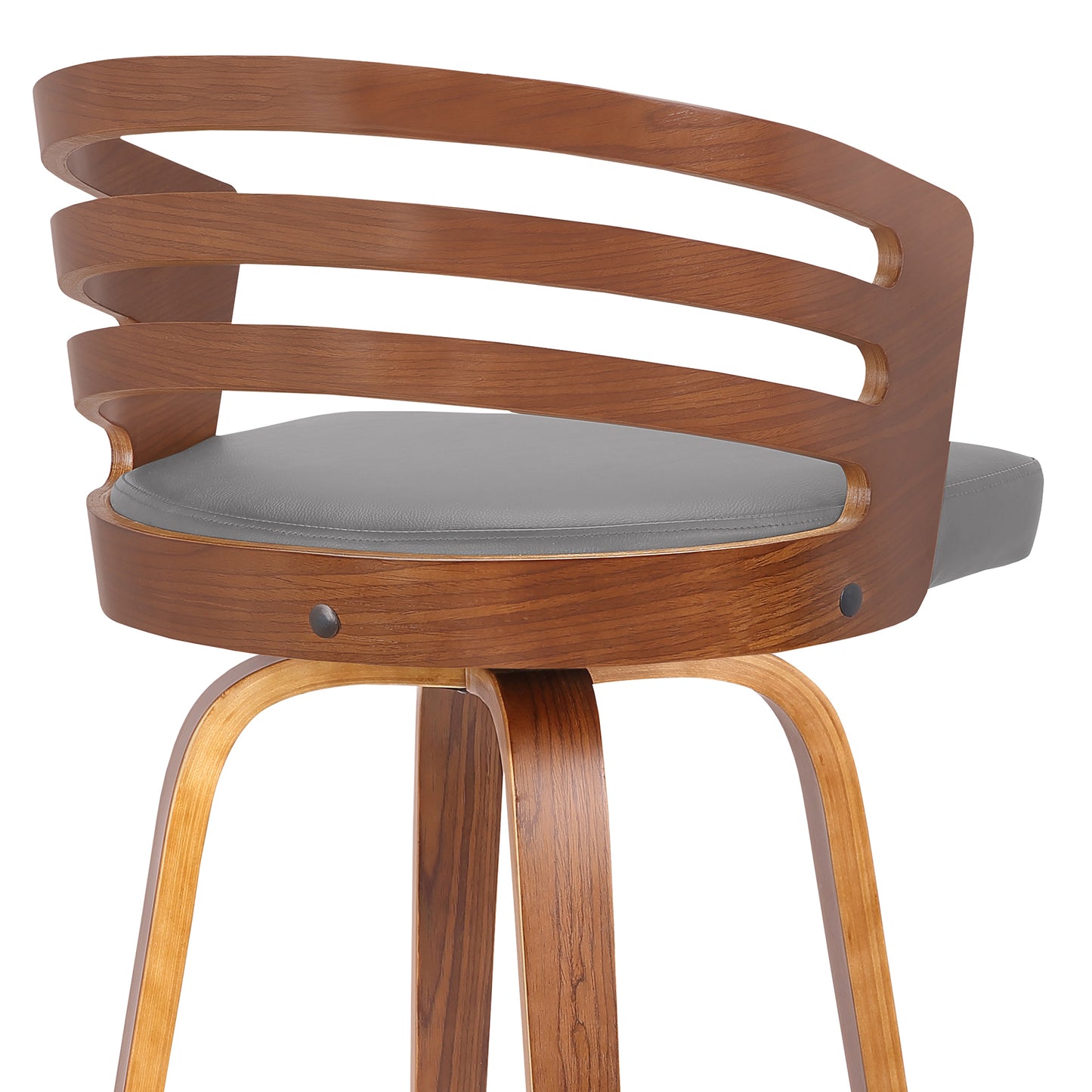 Jayden Counter and Bar Height Swivel Faux Leather and Wood Bar Stool