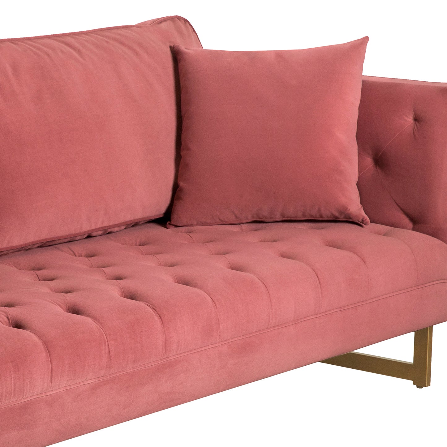 Lenox Velvet Modern Sofa with Brass Legs