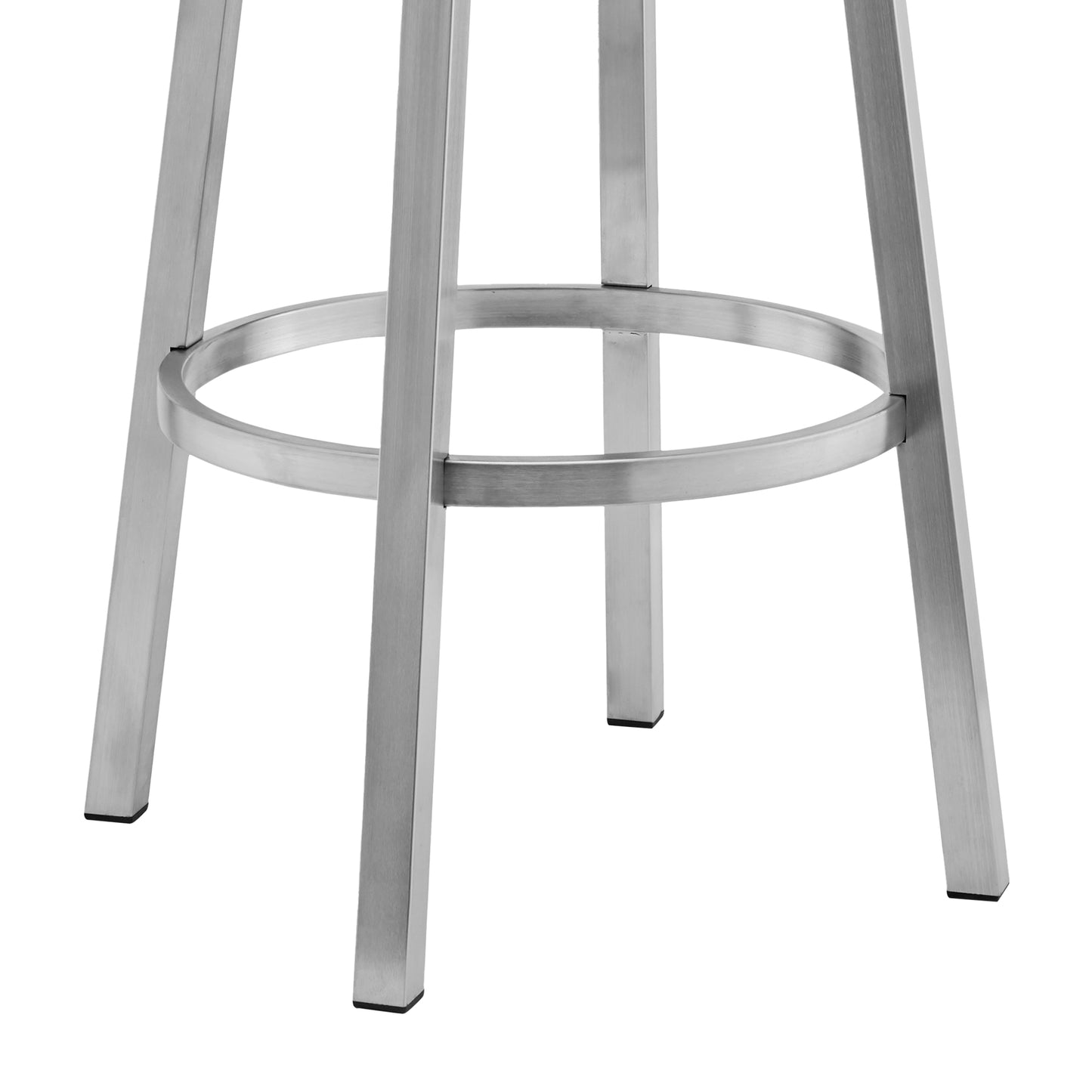 Lorin 30" Black Faux Leather and Brushed Stainless Steel Swivel Bar Stool