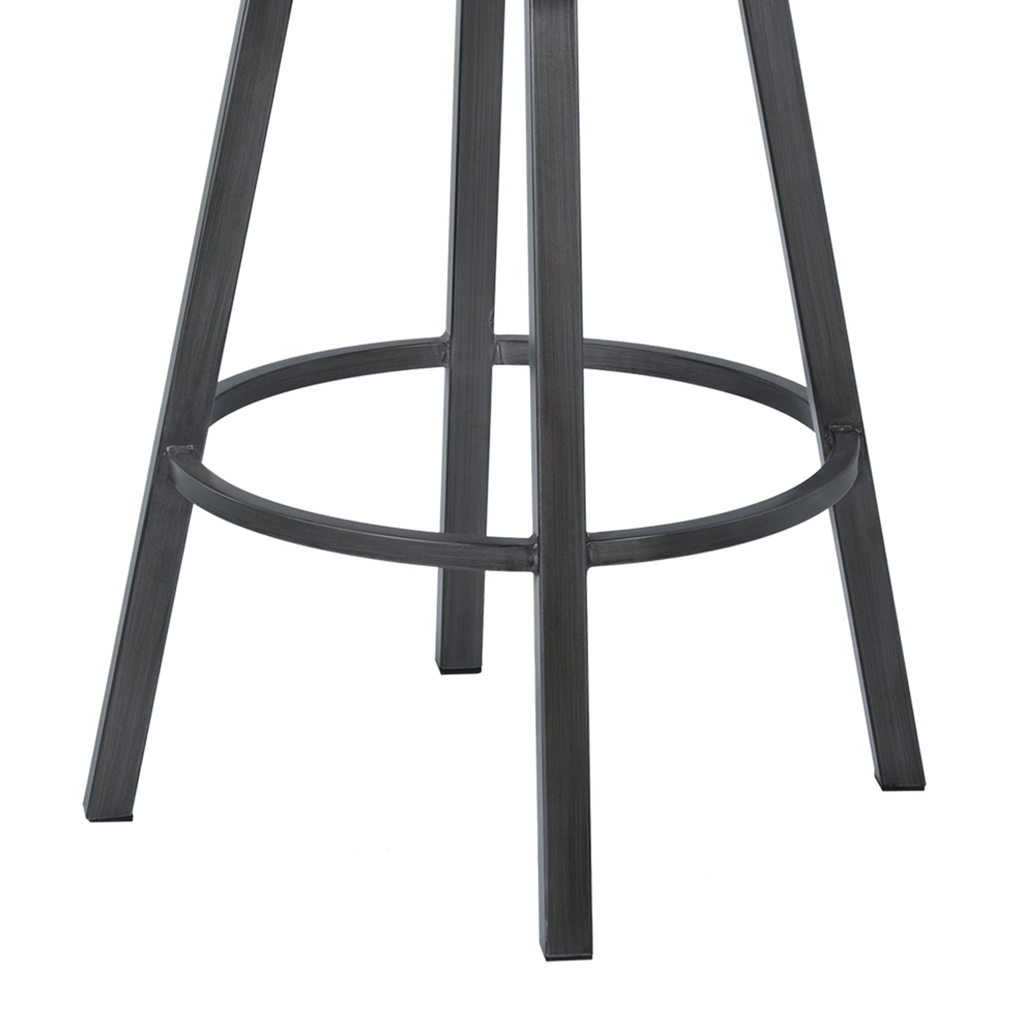 Nova 30" Bar Height Metal Swivel Barstool in Ford Black Pu and Mineral Finish