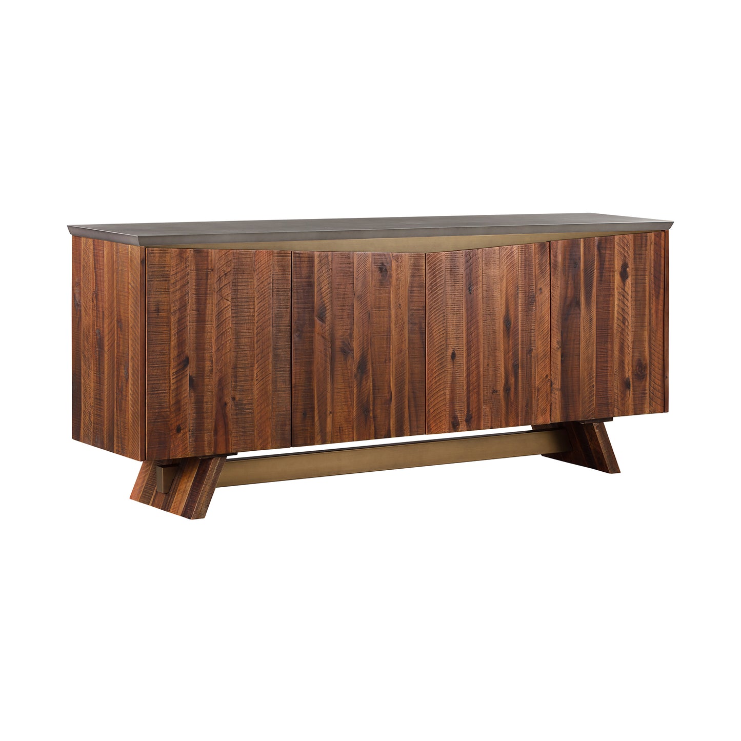 Picadilly 4 Door Sideboard Buffet in Acacia Wood and Concrete