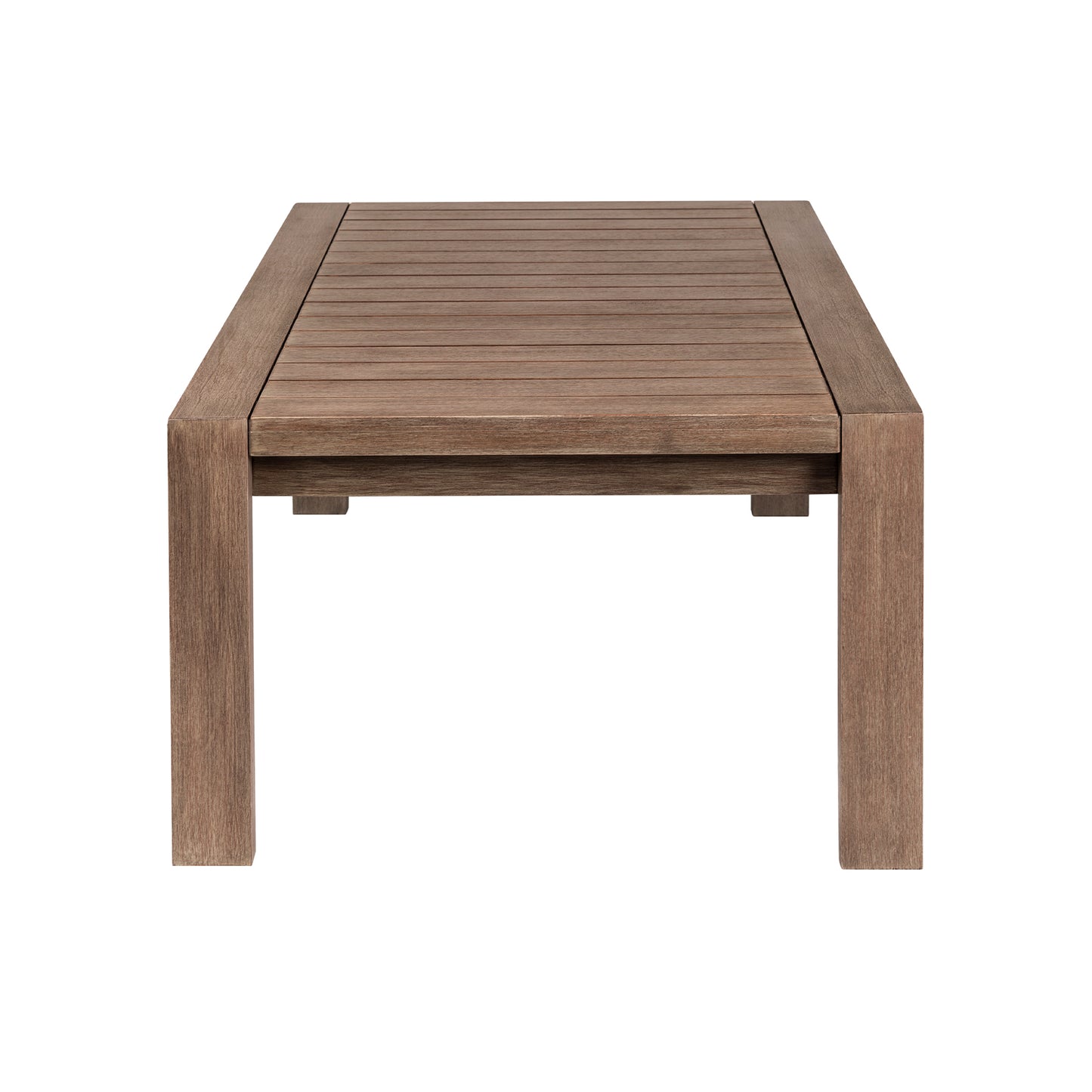 Relic Outdoor Patio Coffee Table in Weathered Eucalyptus Wood