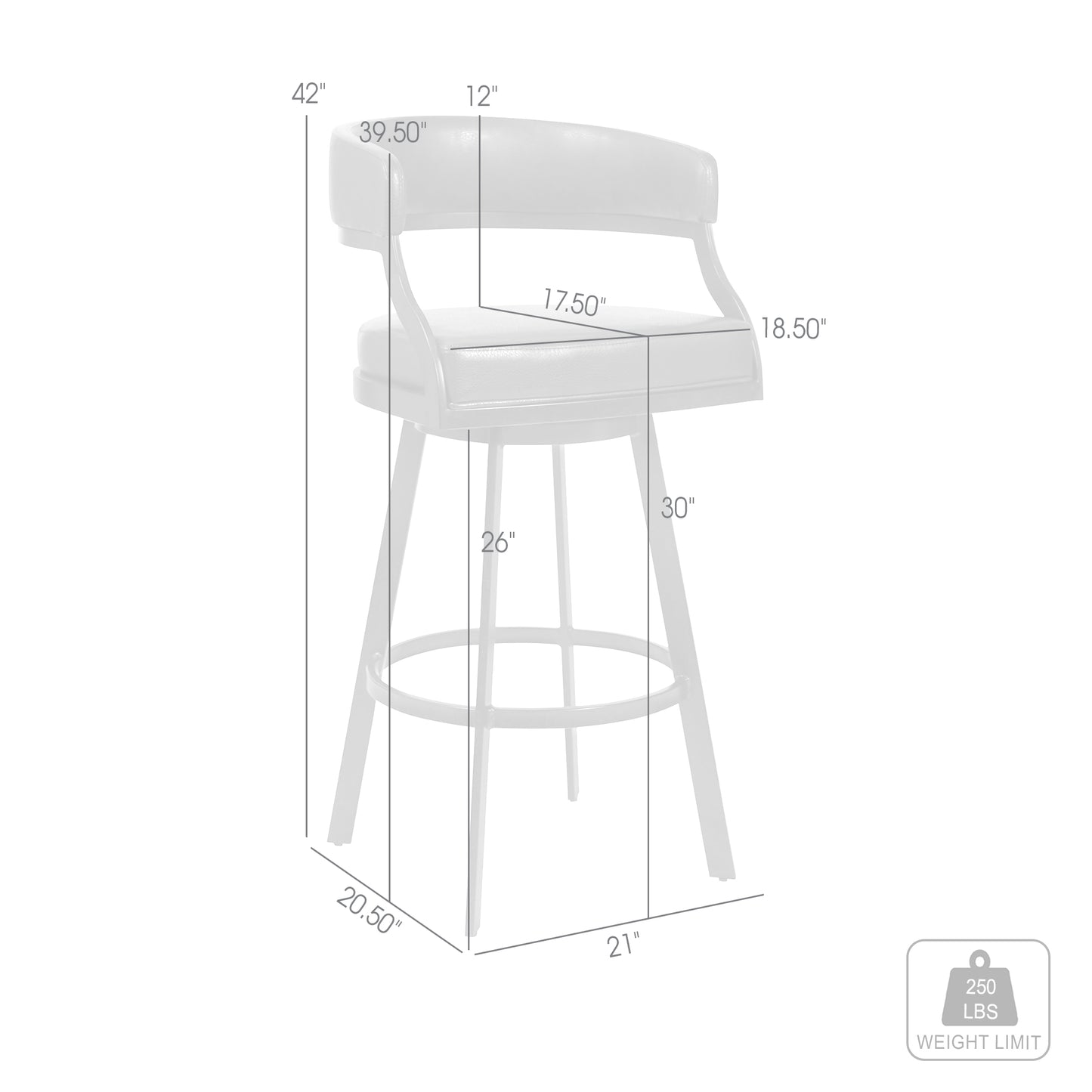 Saturn Swivel Faux Leather and Brushed Stainless Steel Bar Stool